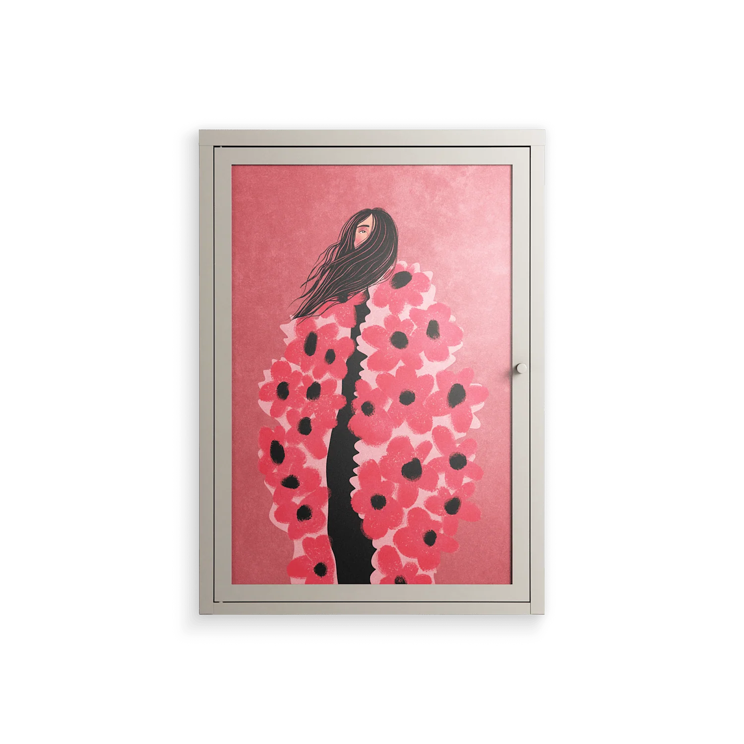 Covered in Flowers - Wall Cabinet - Raissa Oltmanns - Pebble - Overlay Glass