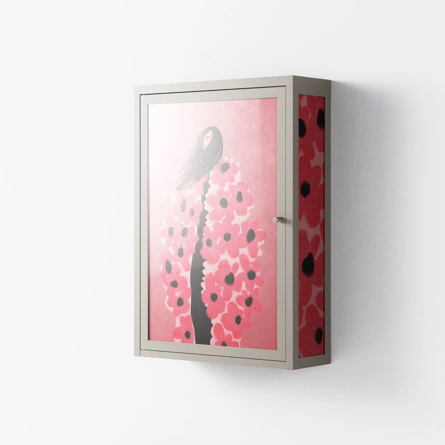 Covered in Flowers - Wall Cabinet - Raissa Oltmanns - Pebble - Overlay Glass - Image 2