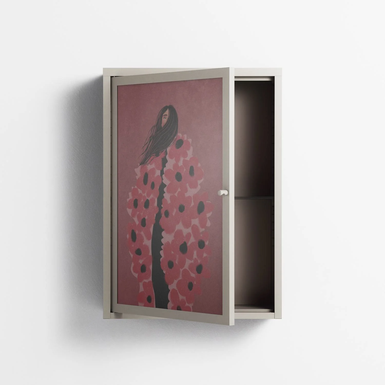 Covered in Flowers - Wall Cabinet - Raissa Oltmanns - Pebble - Overlay Glass - Image 3
