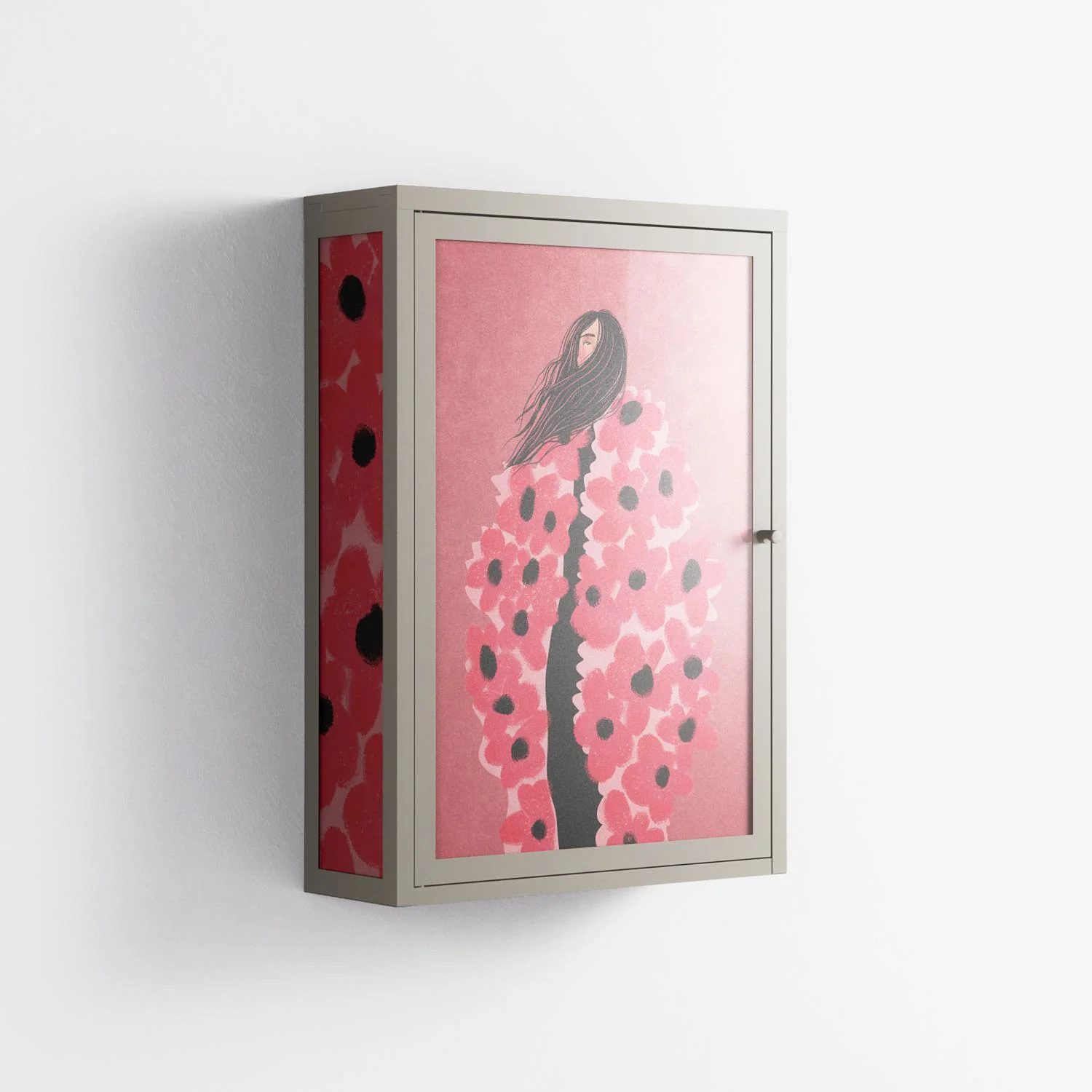 Covered in Flowers - Wall Cabinet - Raissa Oltmanns - Pebble - Overlay Glass - Image 4