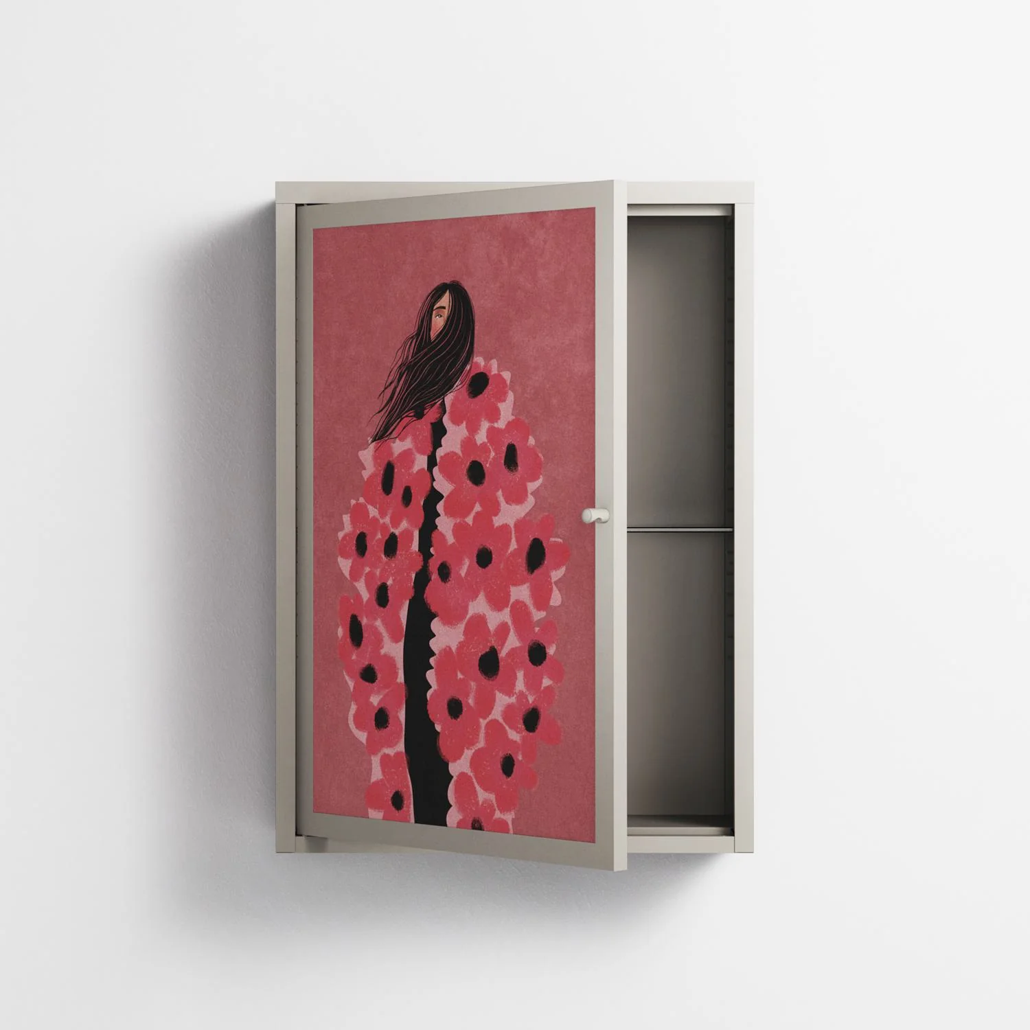 Covered in Flowers - Wall Cabinet - Raissa Oltmanns - Pebble - Overlay Metal - Image 3
