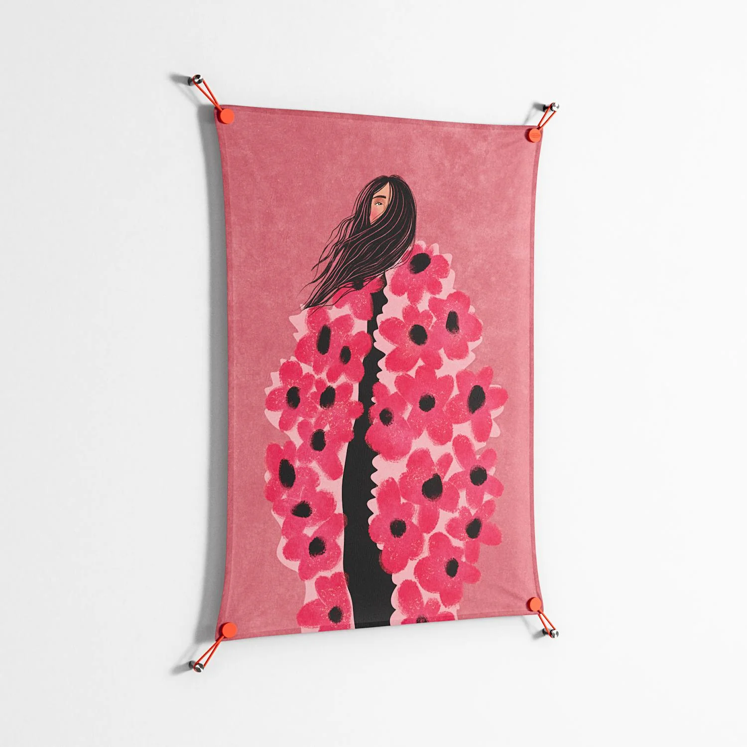 Covered in Flowers - Work On Wall - Raissa Oltmanns - Orange - 70 x 100 cm - Image 2