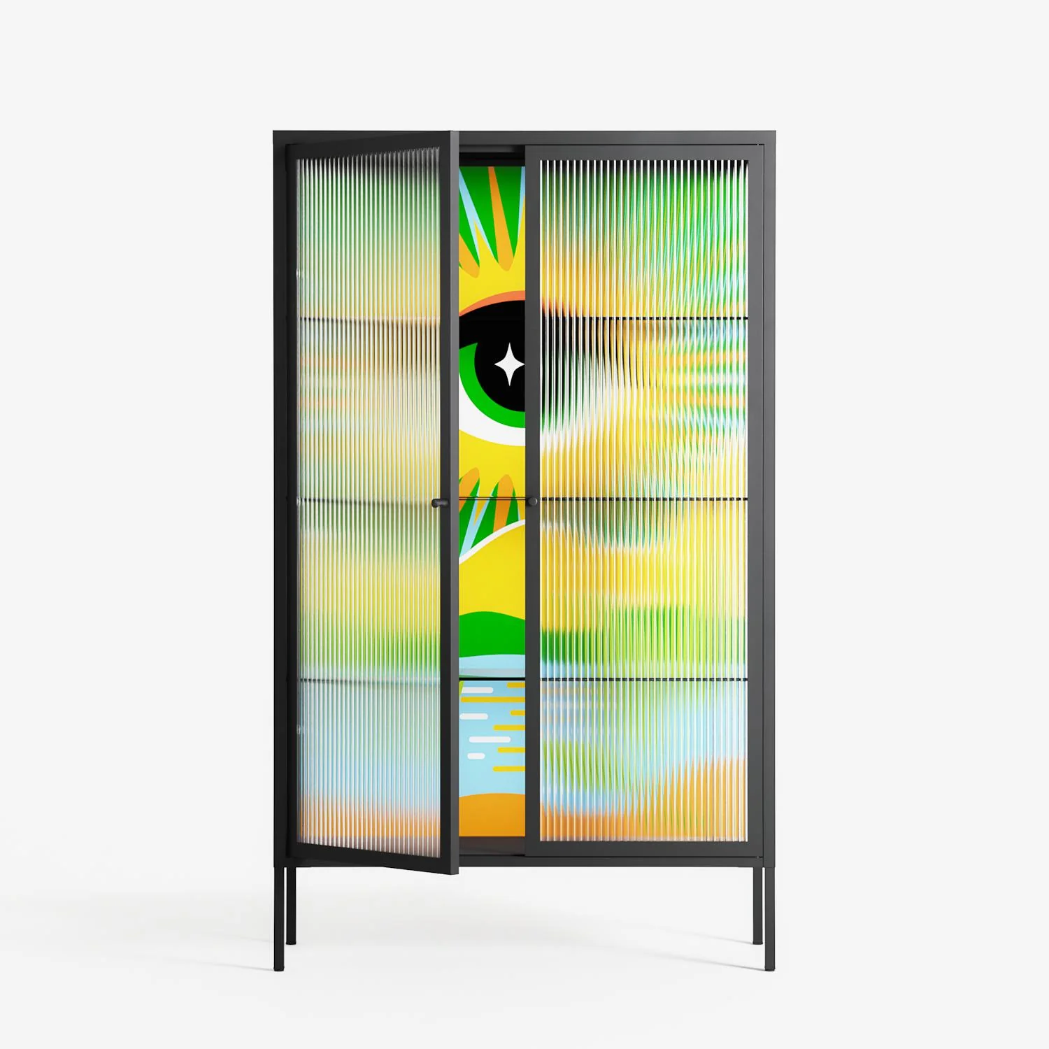 Curiosity - Cabinet - Heather Zhou - Antracite - Reeded glass - Image 2