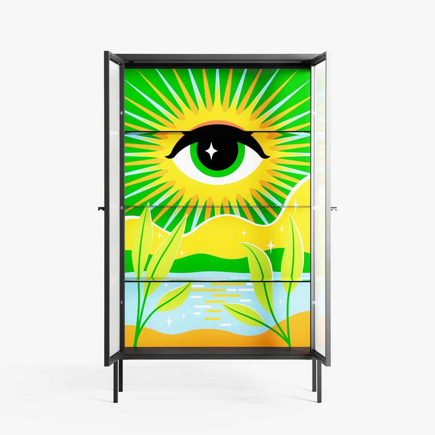 Curiosity - Cabinet - Heather Zhou - Antracite - Reeded glass - Image 3