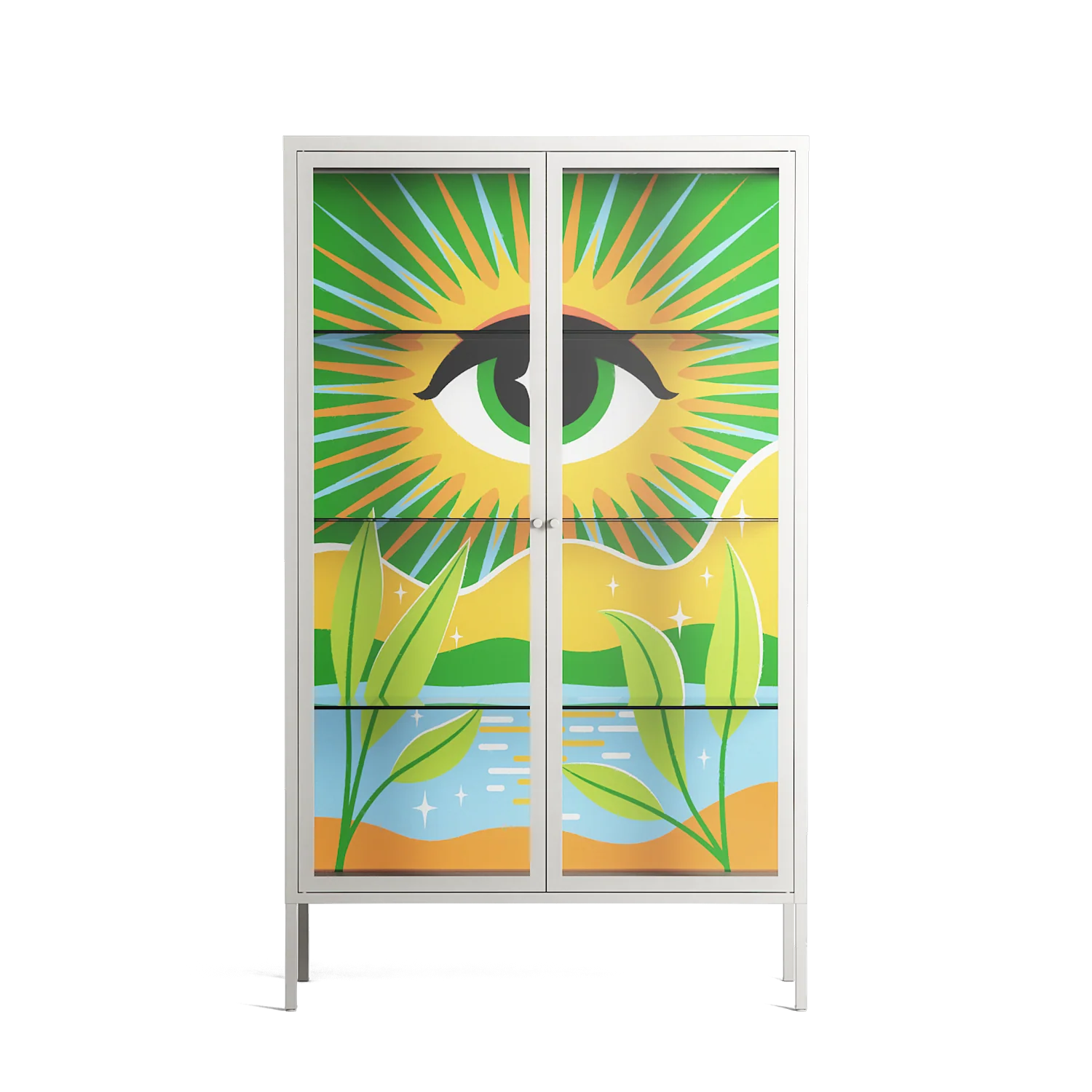 Curiosity - Cabinet - Heather Zhou - Chalk - Clear glass