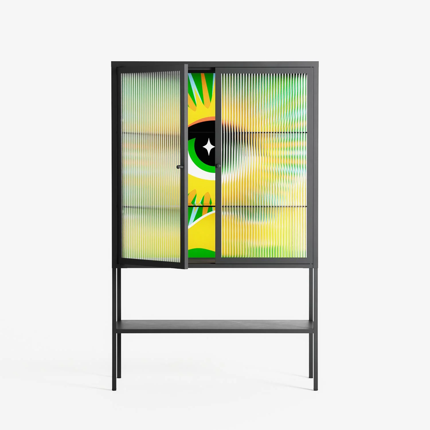 Curiosity - Loft Cabinet - Heather Zhou - Antracite - Reeded glass - Image 2