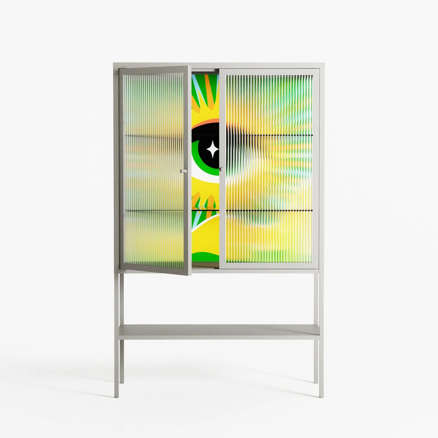 Curiosity - Loft Cabinet - Heather Zhou - Chalk - Reeded glass - Image 2