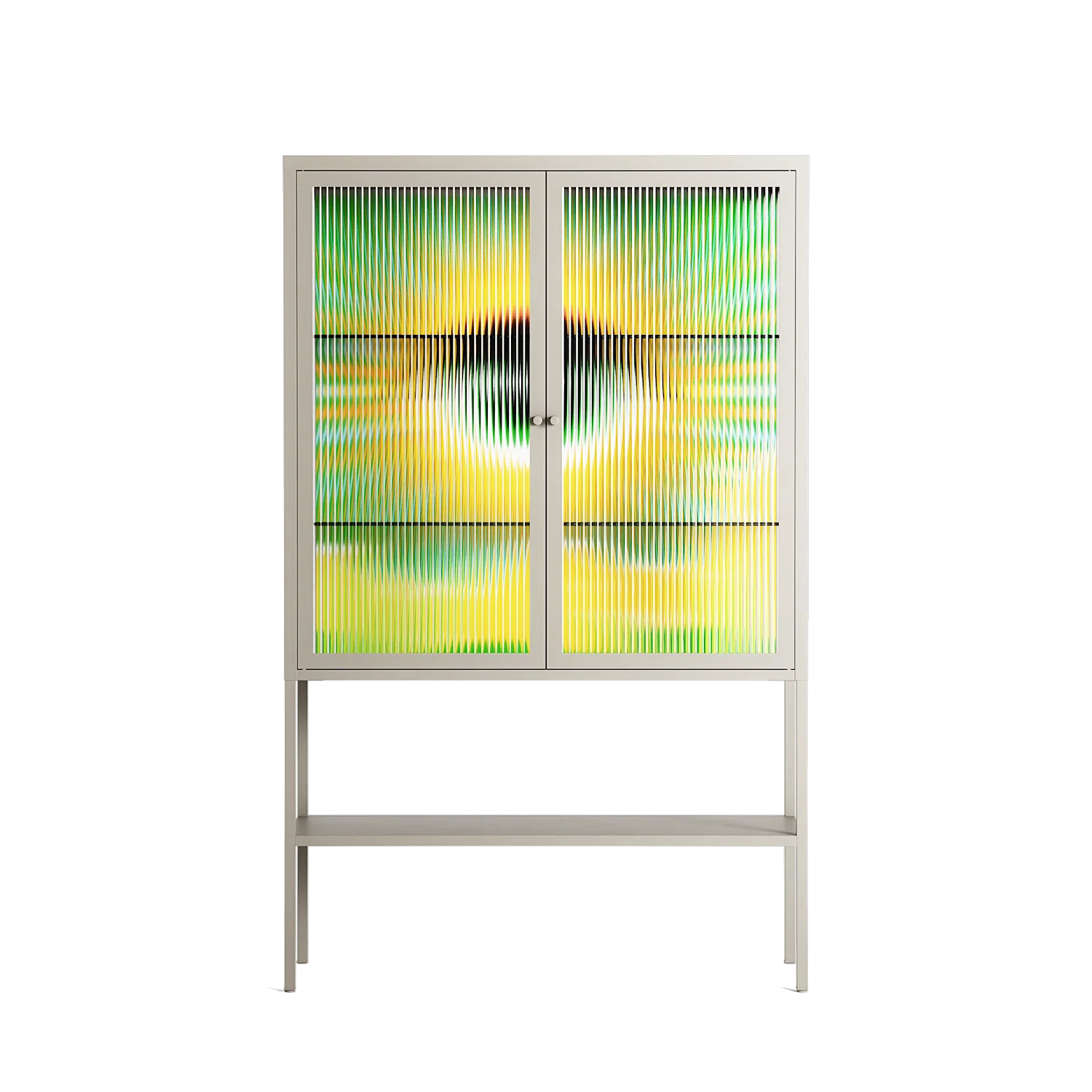 Curiosity - Loft Cabinet - Heather Zhou - Pebble - Reeded glass