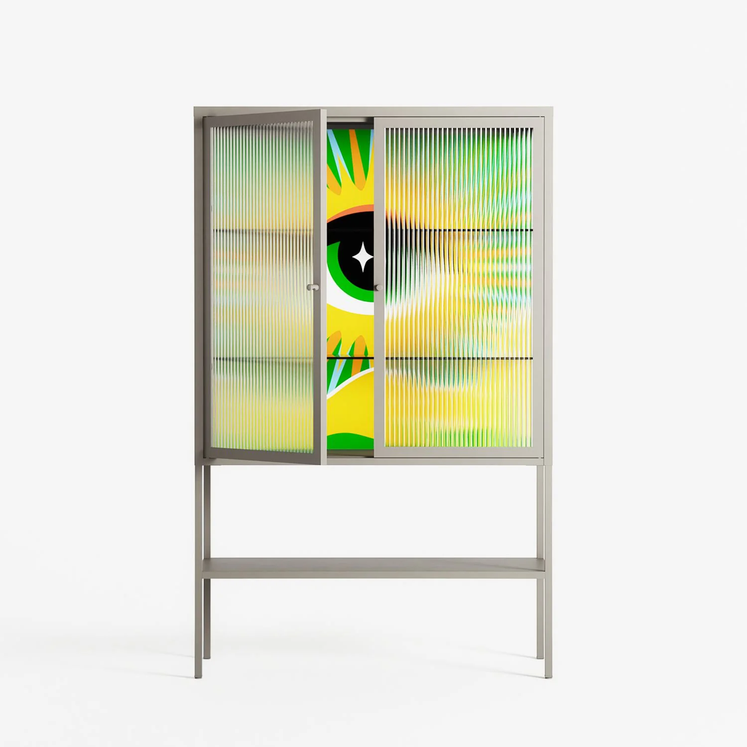 Curiosity - Loft Cabinet - Heather Zhou - Pebble - Reeded glass - Image 2