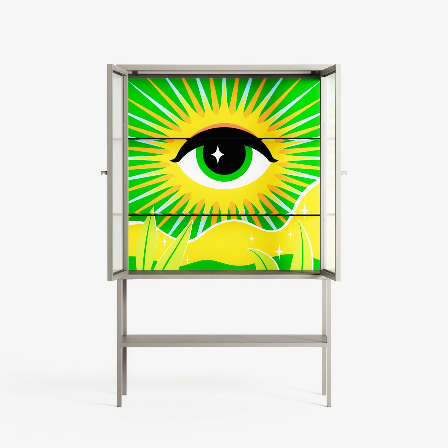 Curiosity - Loft Cabinet - Heather Zhou - Pebble - Reeded glass - Image 3