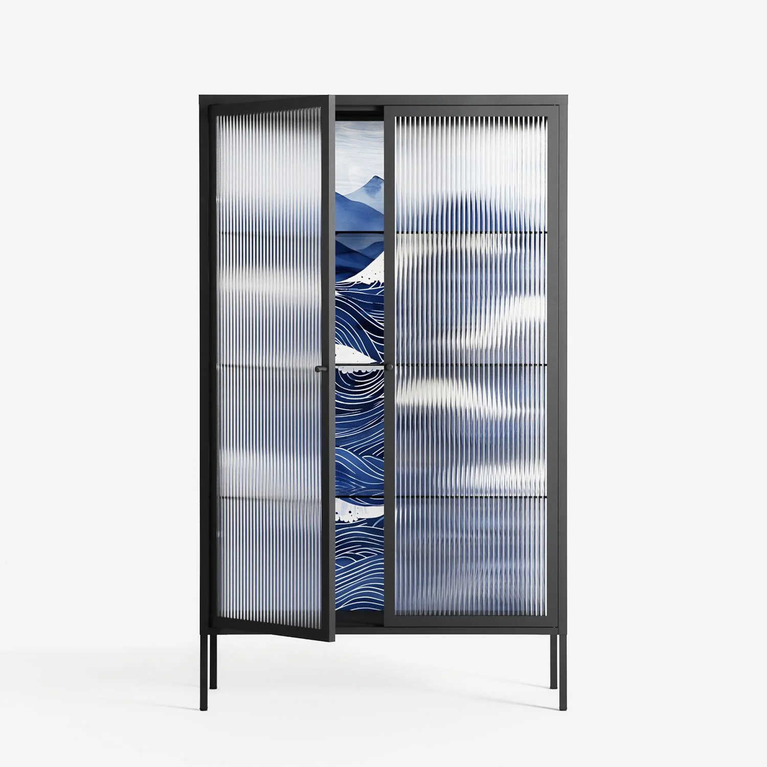 Dalgalar - Cabinet - Nur Rydberg - Antracite - Reeded glass - Image 2
