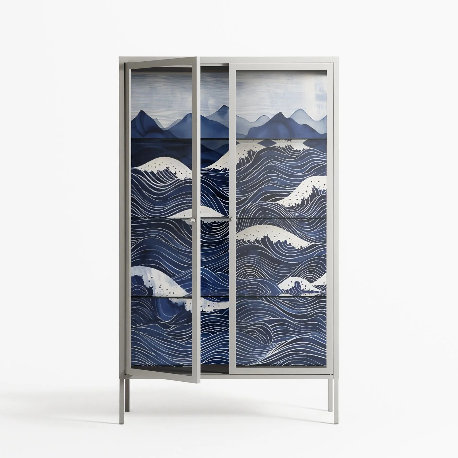Dalgalar - Cabinet - Nur Rydberg - Chalk - Clear glass - Image 2
