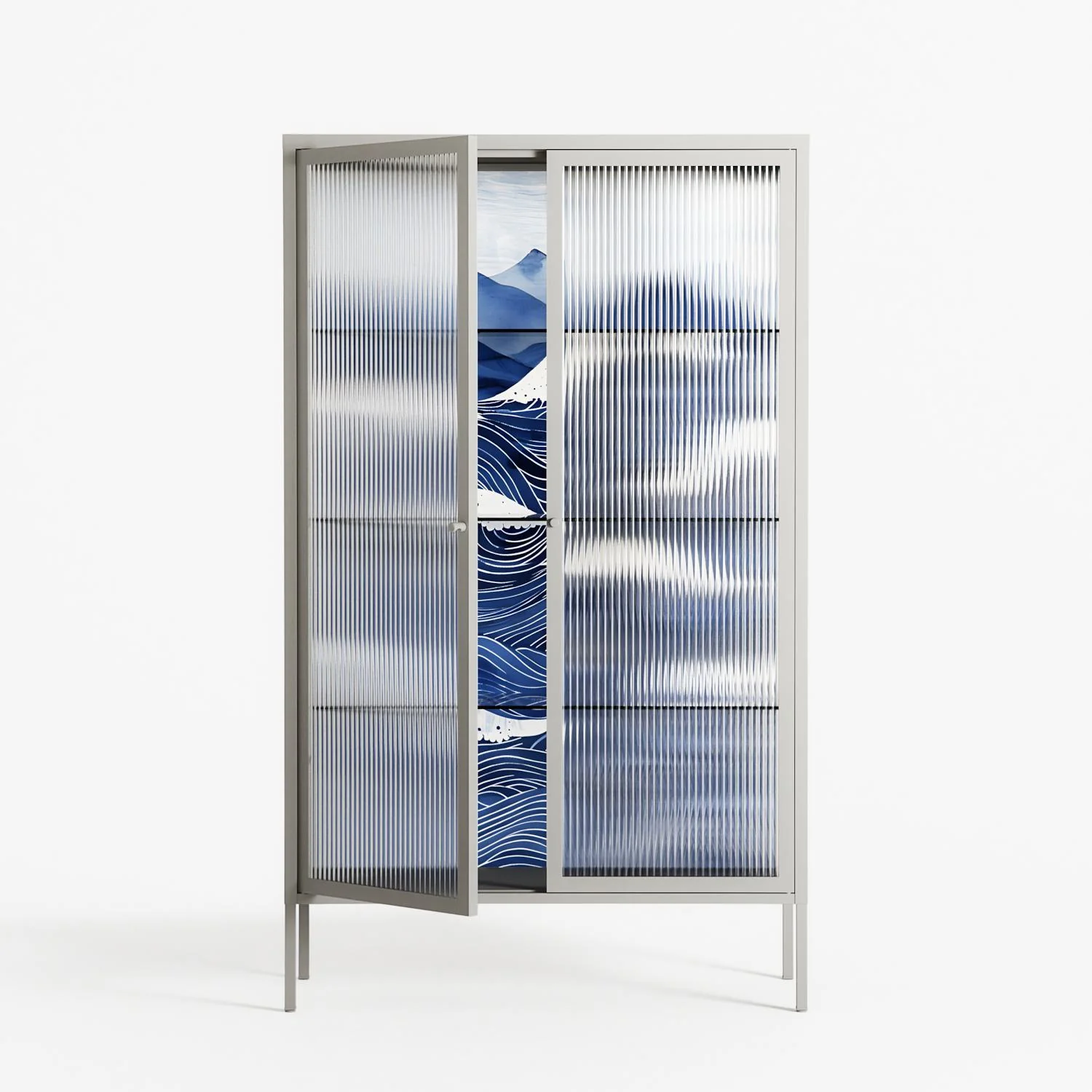 Dalgalar - Cabinet - Nur Rydberg - Chalk - Reeded glass - Image 2