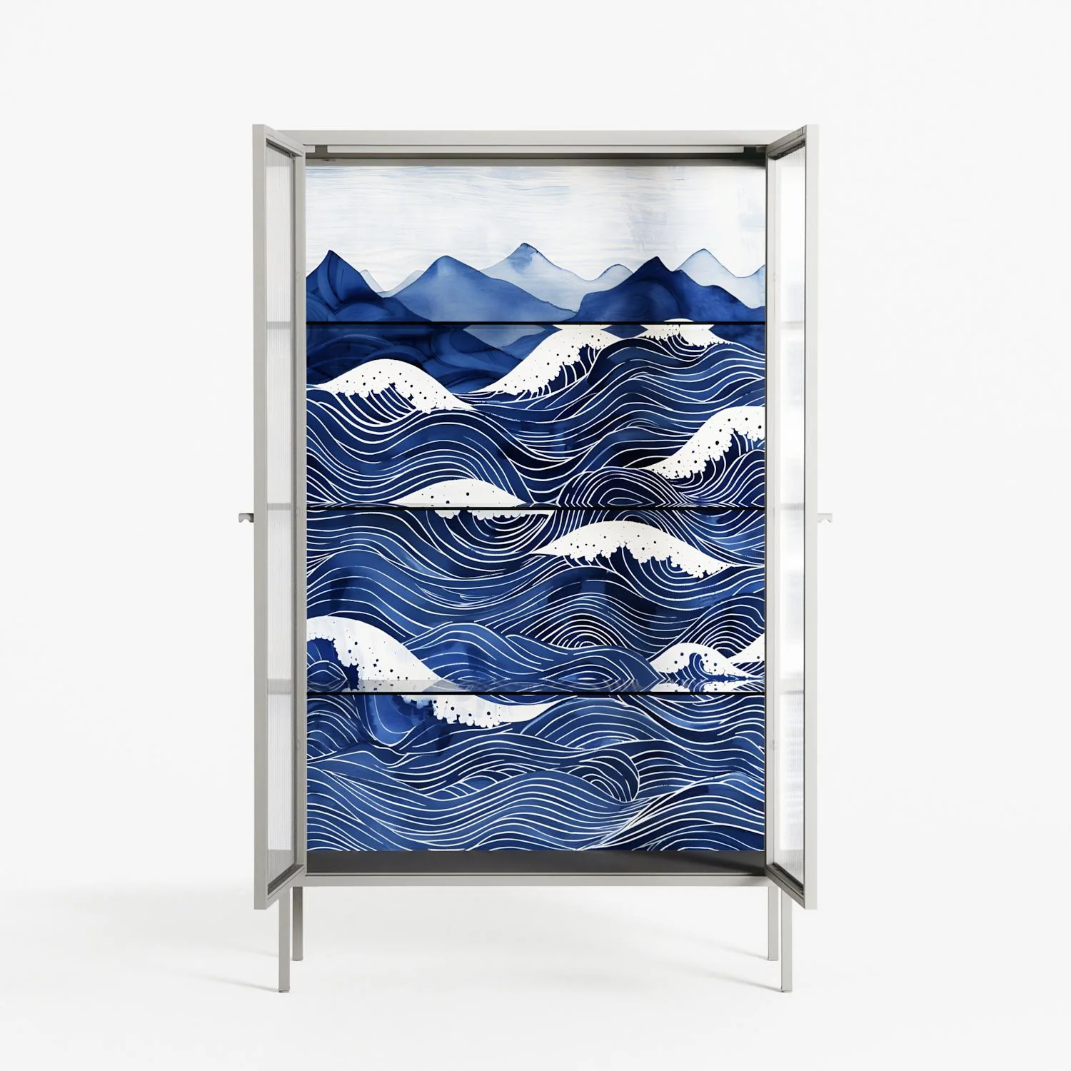Dalgalar - Cabinet - Nur Rydberg - Chalk - Reeded glass - Image 3