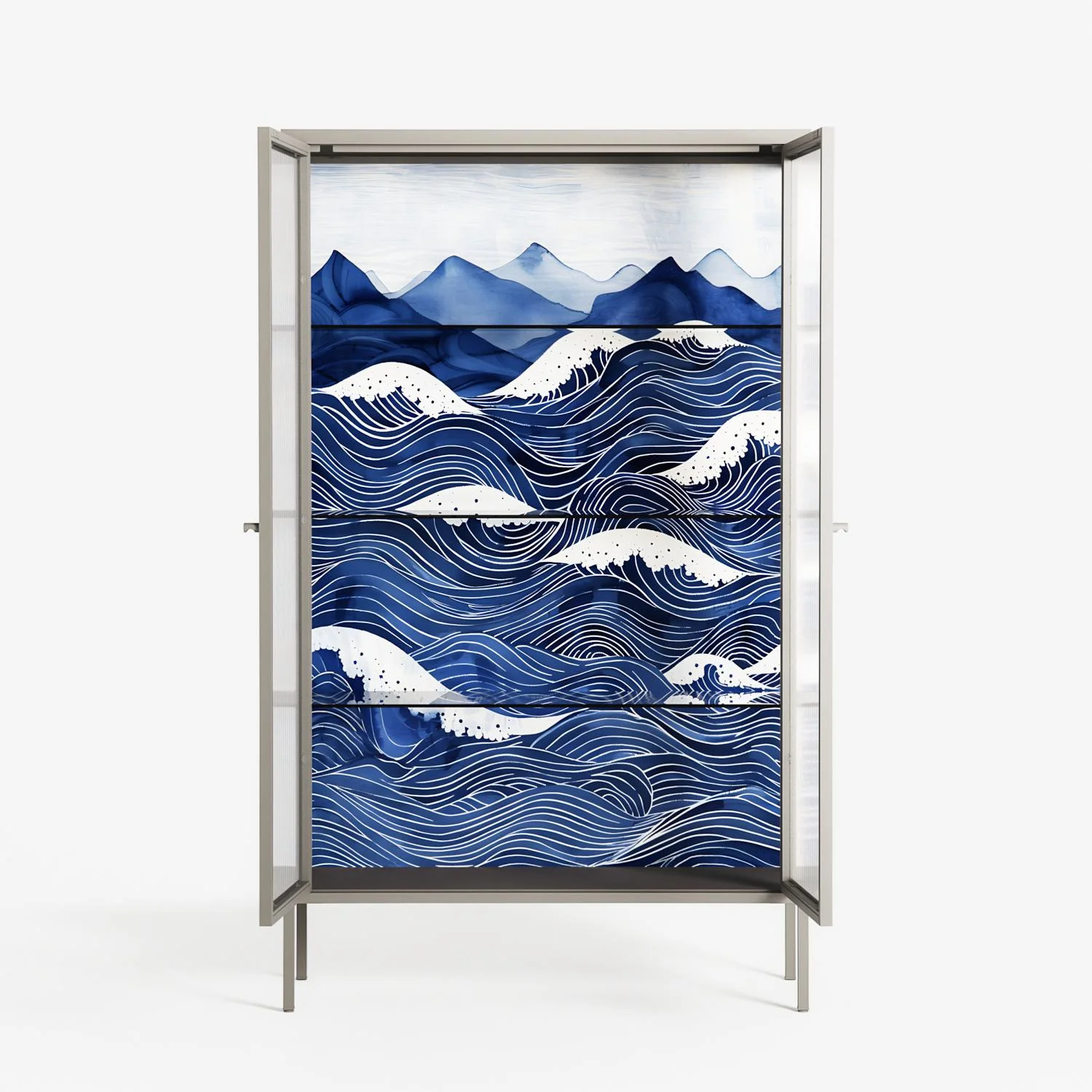 Dalgalar - Cabinet - Nur Rydberg - Pebble - Reeded glass - Image 3