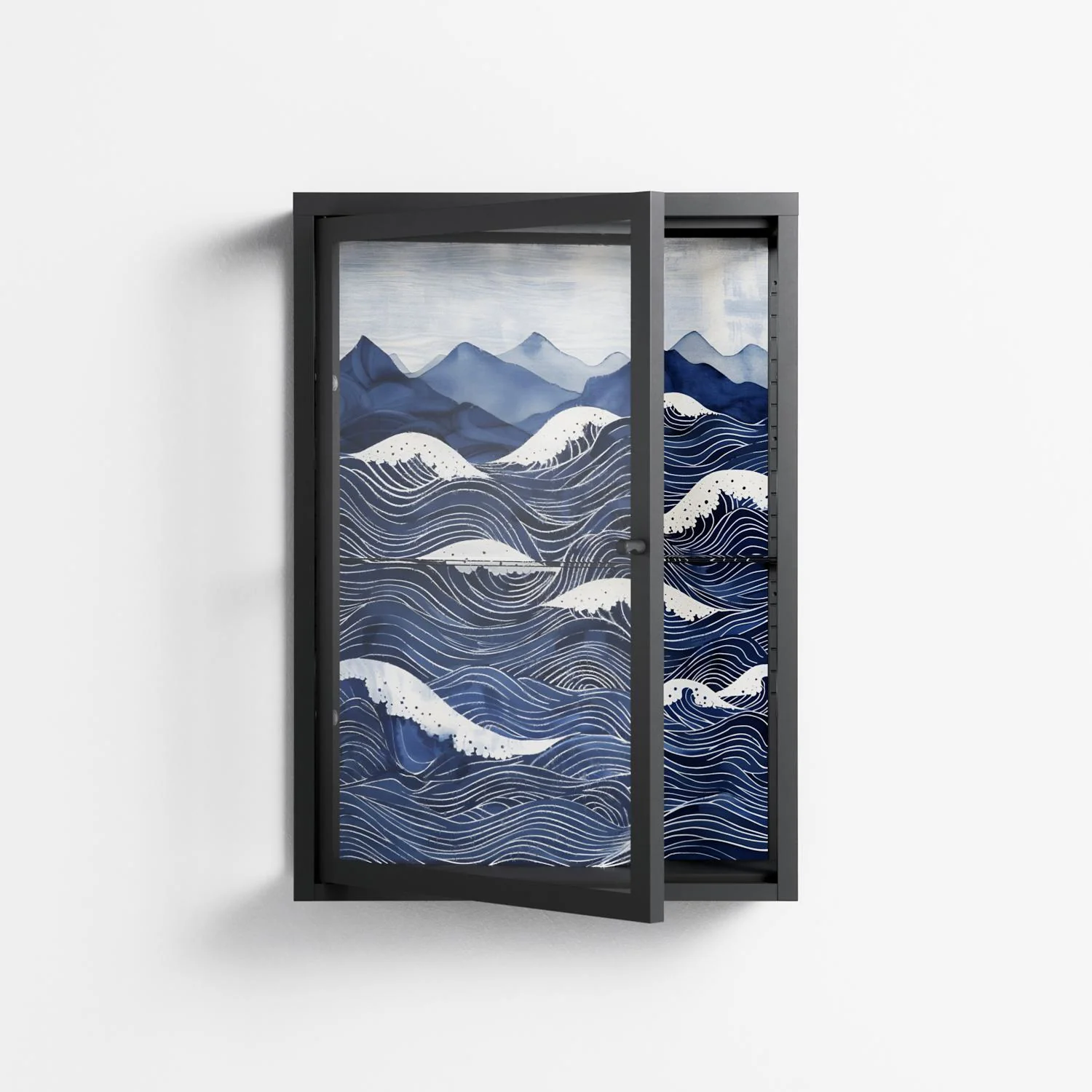 Dalgalar - Wall Cabinet - Nur Rydberg - Antracite - Clear glass - Image 2