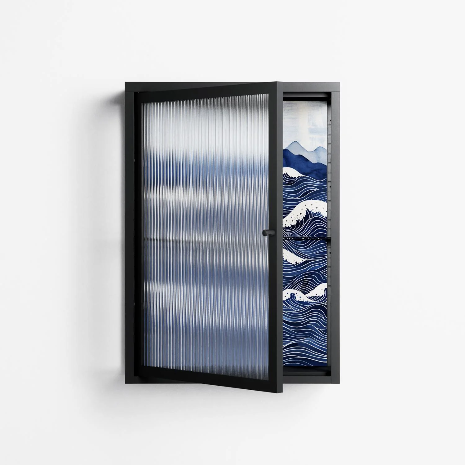 Dalgalar - Wall Cabinet - Nur Rydberg - Antracite - Reeded glass - Image 2