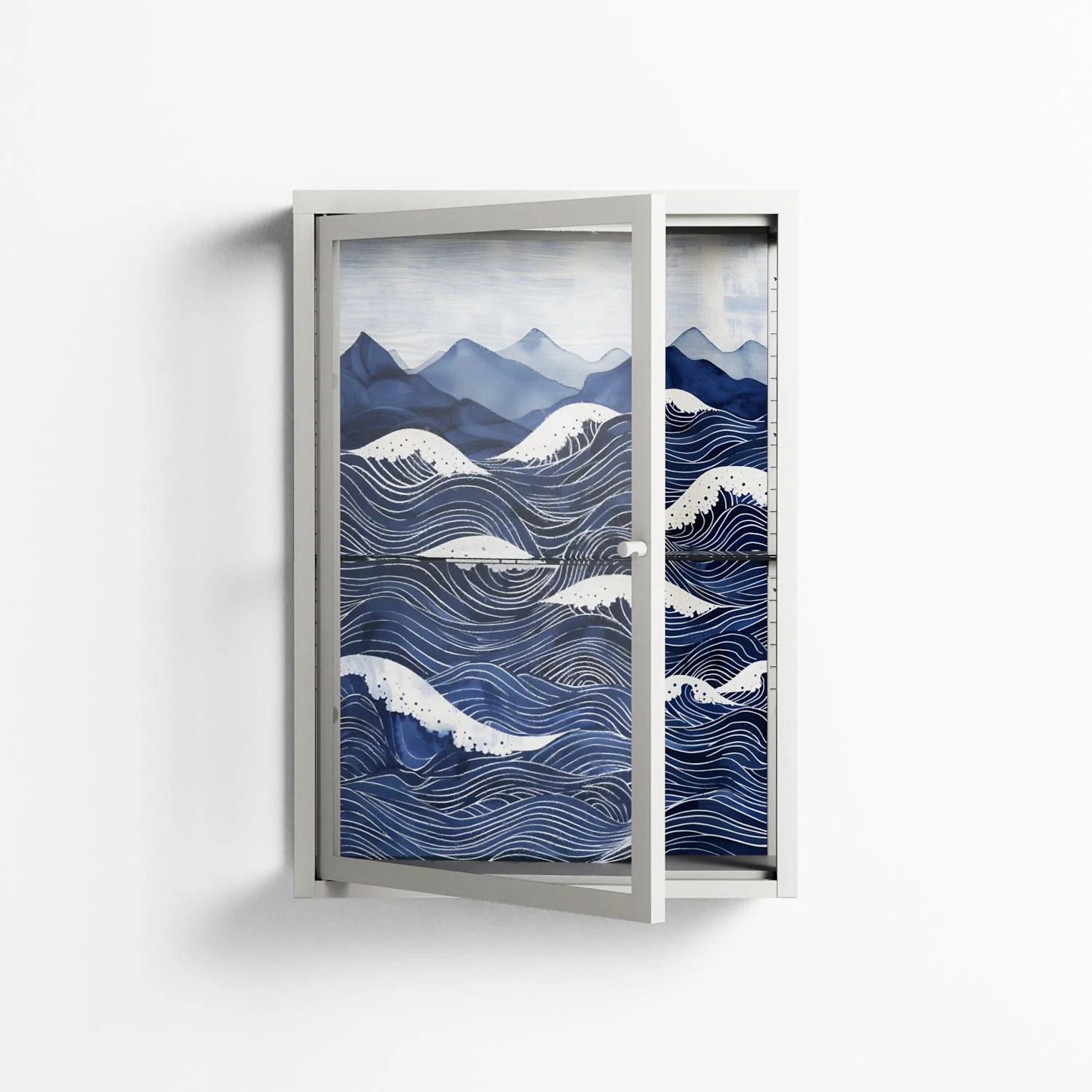 Dalgalar - Wall Cabinet - Nur Rydberg - Chalk - Clear glass - Image 2