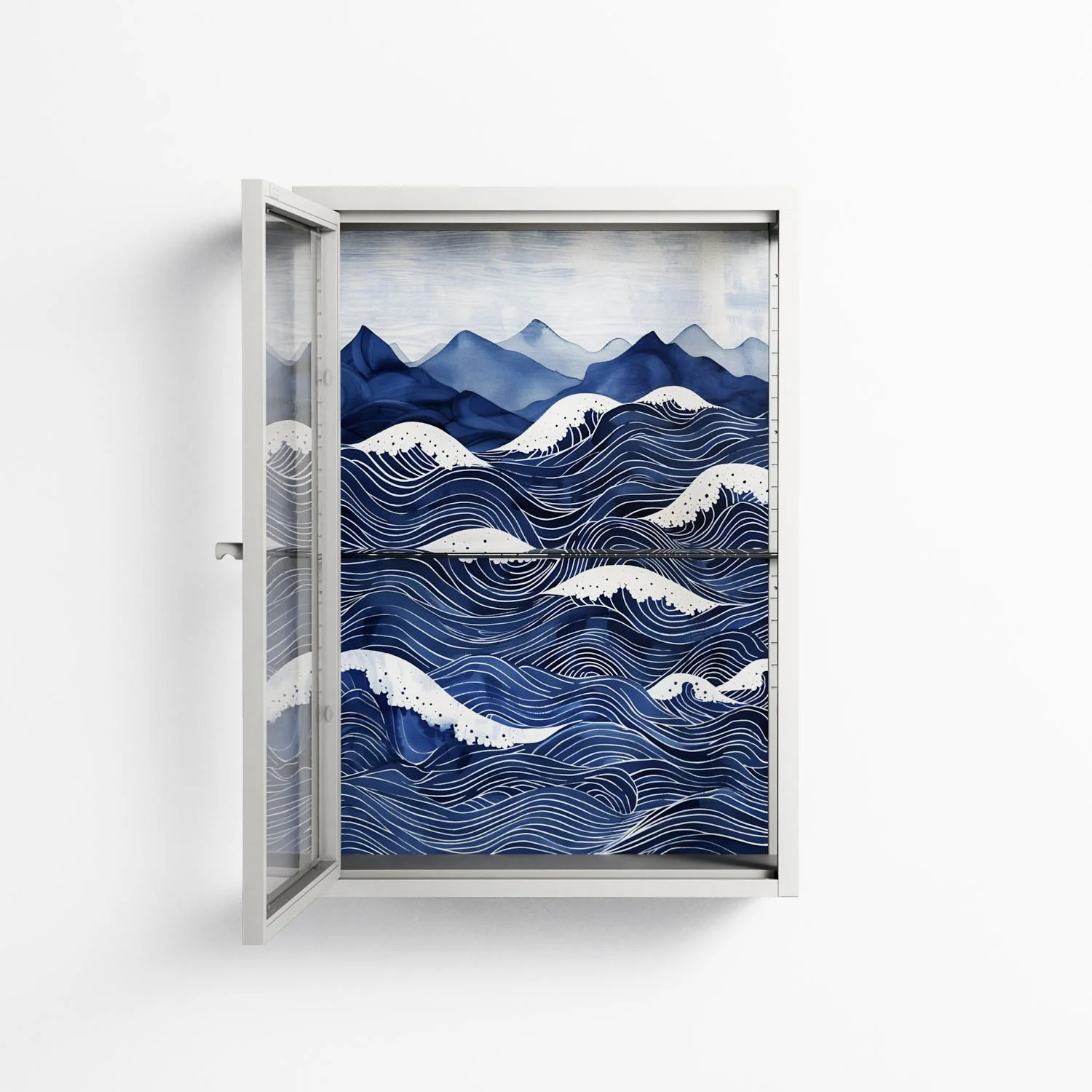Dalgalar - Wall Cabinet - Nur Rydberg - Chalk - Clear glass - Image 3