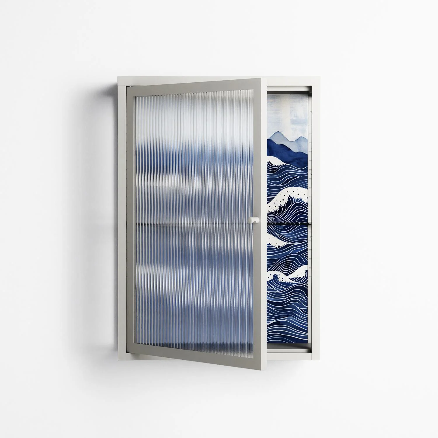Dalgalar - Wall Cabinet - Nur Rydberg - Chalk - Reeded glass - Image 2