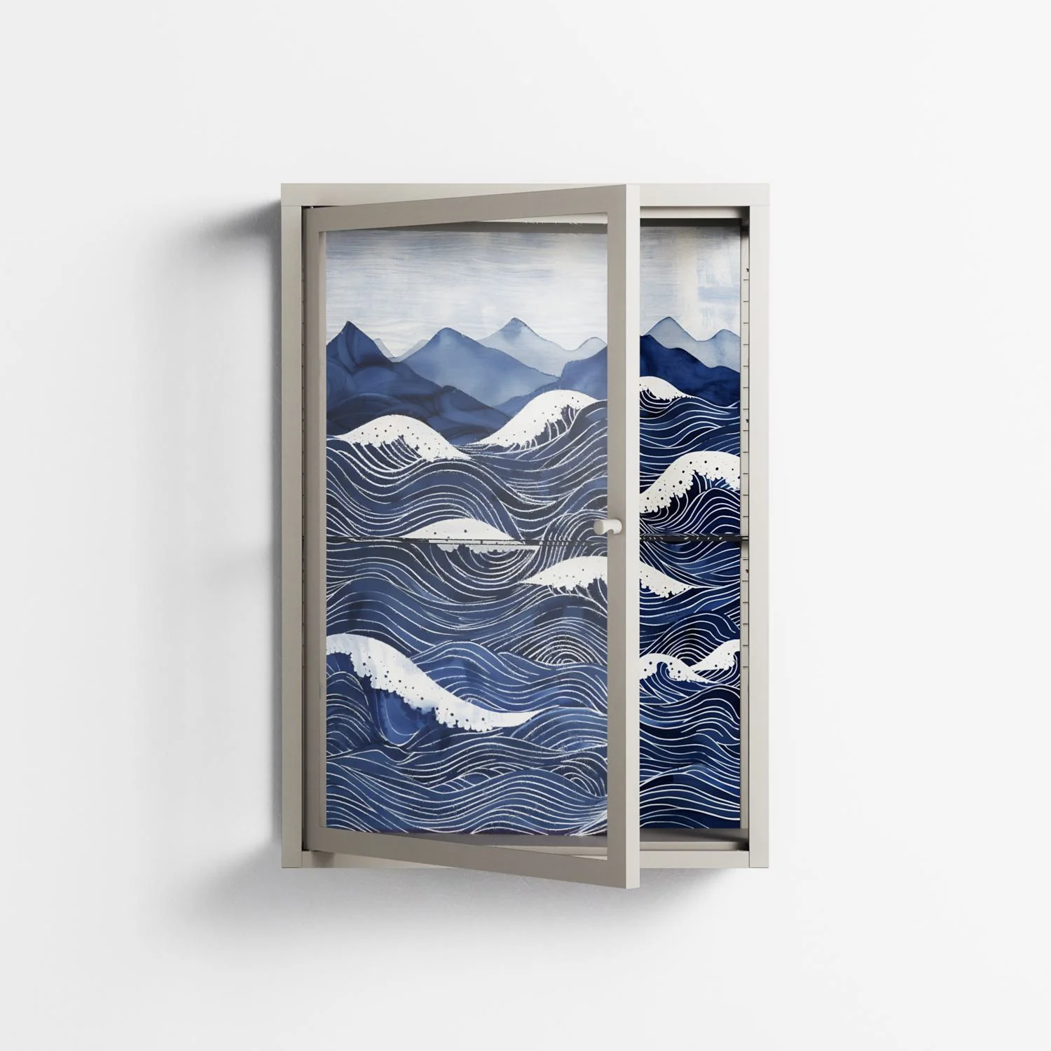 Dalgalar - Wall Cabinet - Nur Rydberg - Pebble - Clear glass - Image 2