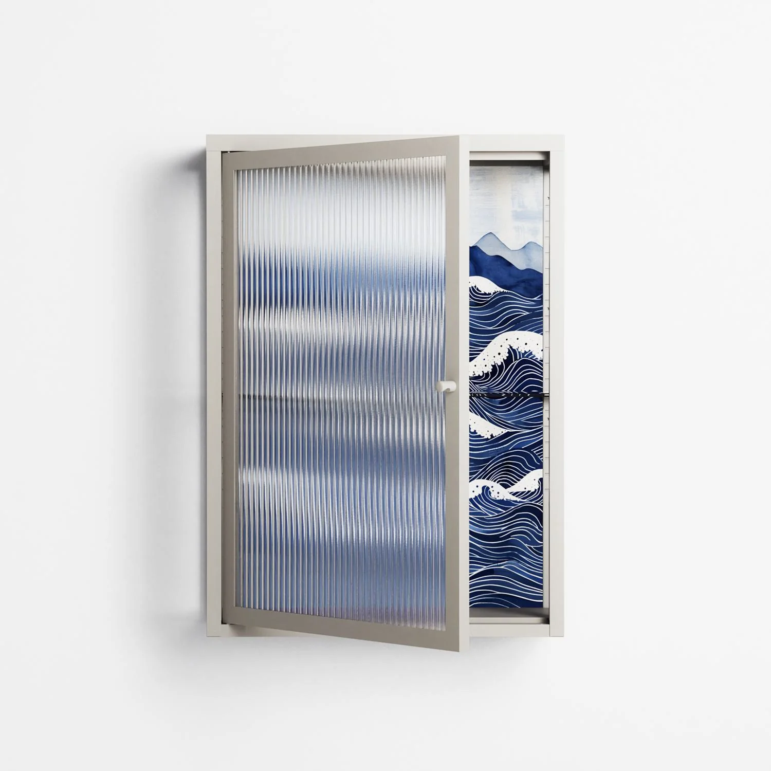 Dalgalar - Wall Cabinet - Nur Rydberg - Pebble - Reeded glass - Image 2
