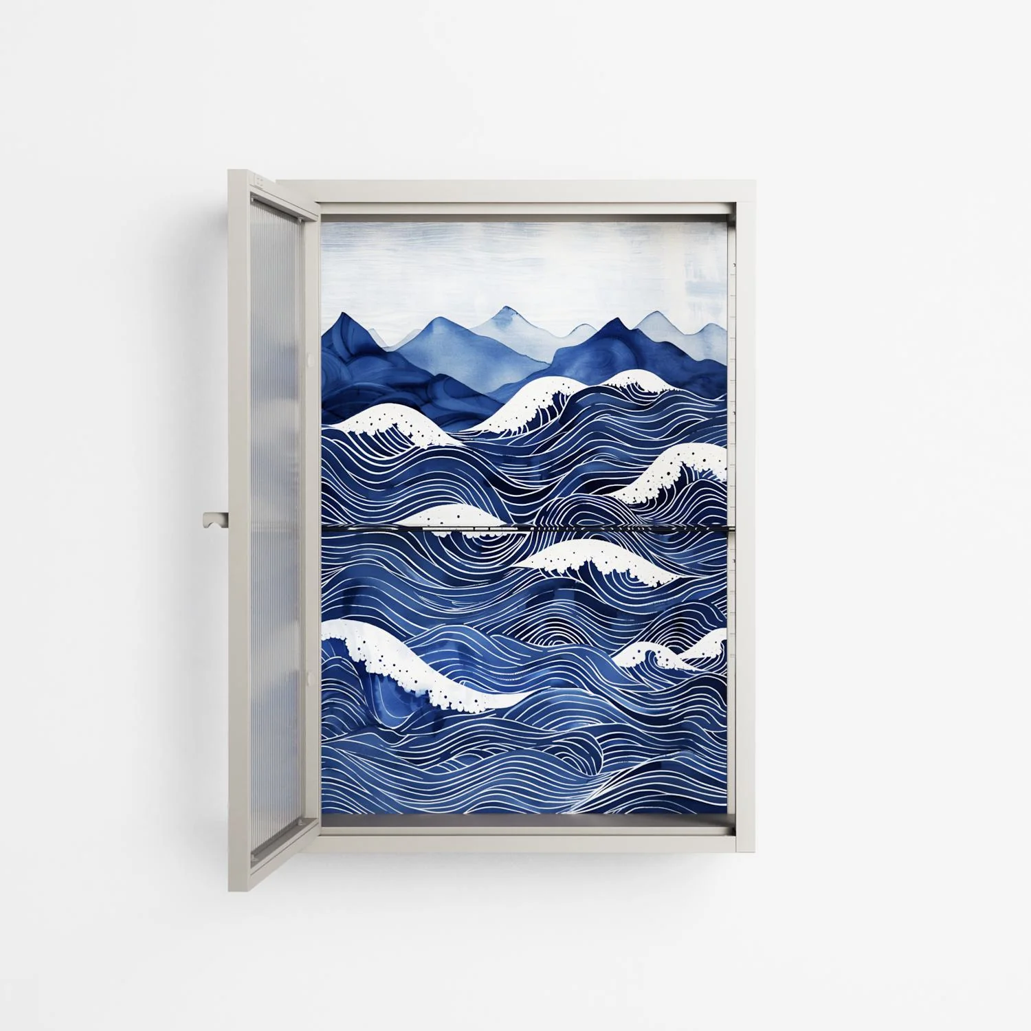 Dalgalar - Wall Cabinet - Nur Rydberg - Pebble - Reeded glass - Image 3