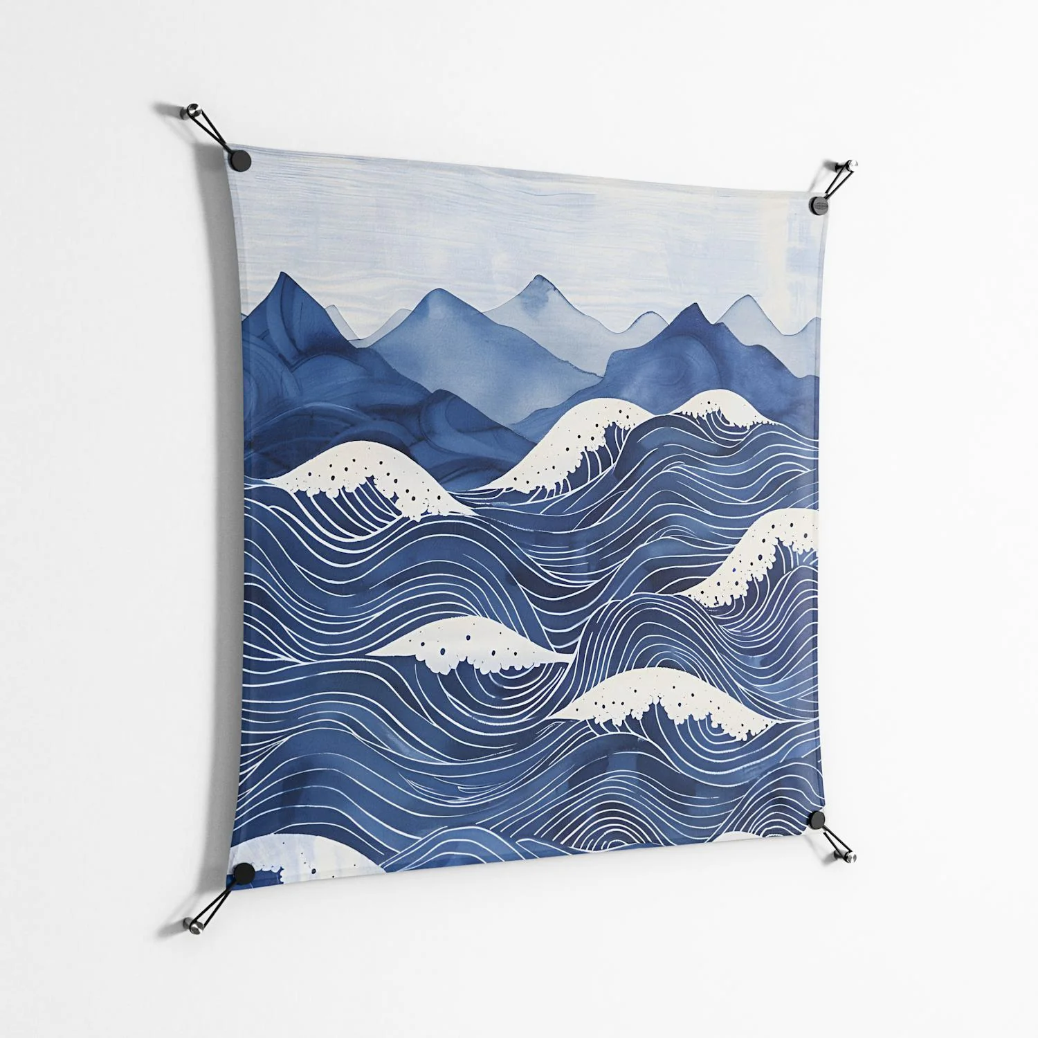 Dalgalar - Work On Wall - Nur Rydberg - Black - 90 x 90 cm - Image 2