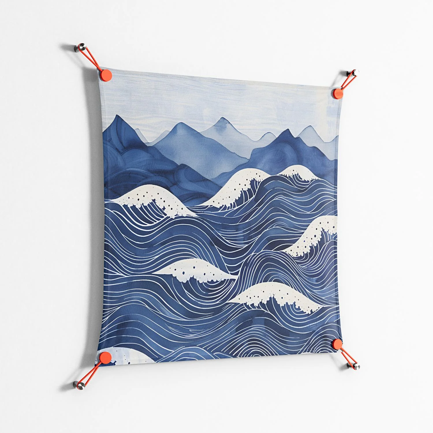 Dalgalar - Work On Wall - Nur Rydberg - Orange - 70 x 70 cm - Image 2