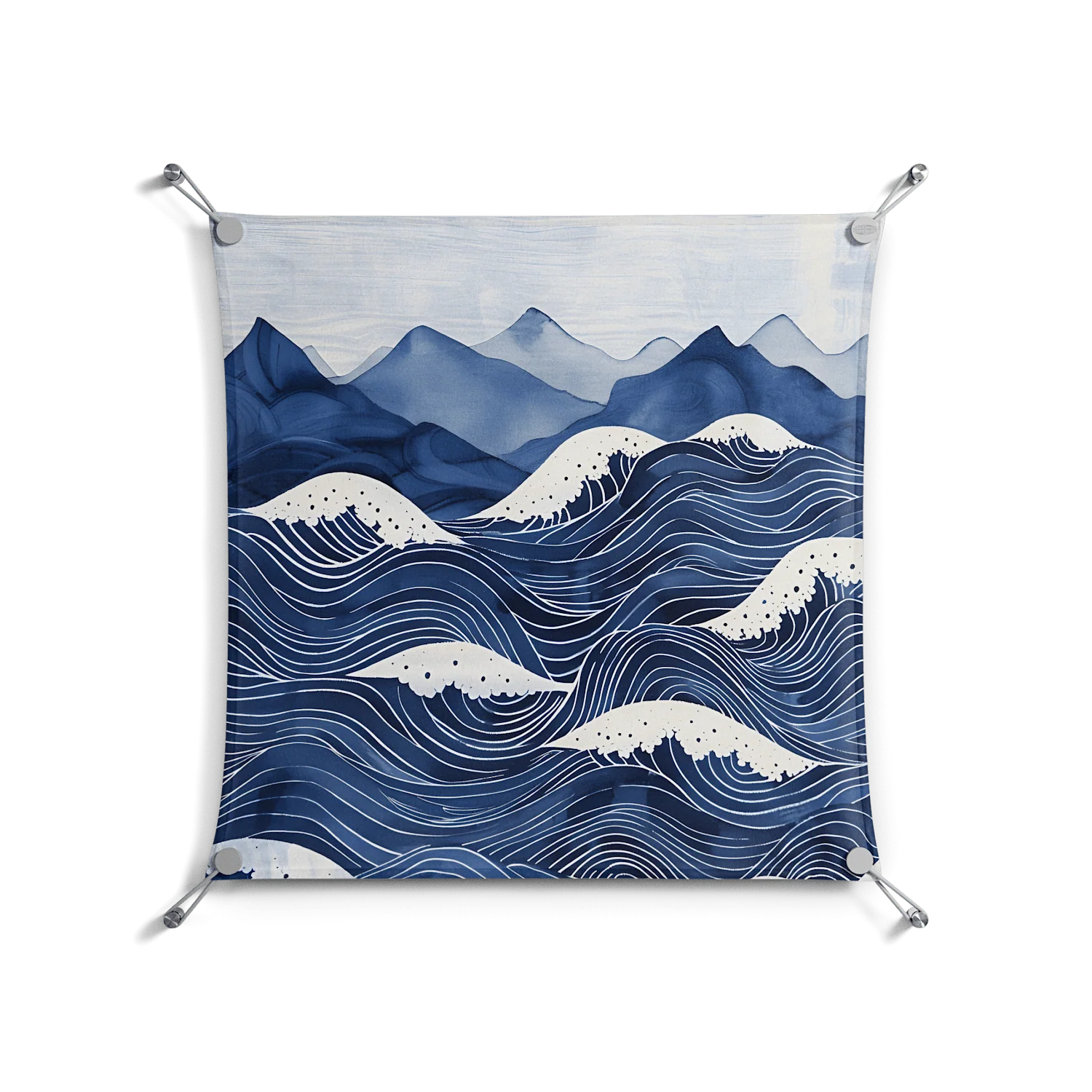 Dalgalar - Work On Wall - Nur Rydberg - Silver - 70 x 70 cm
