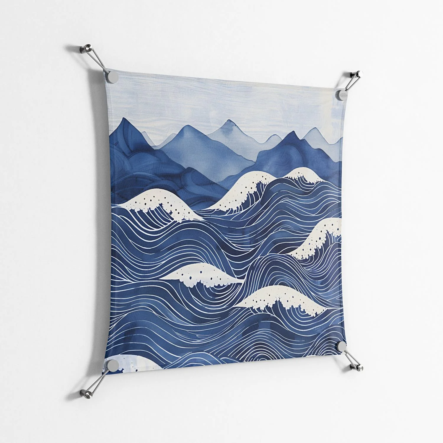 Dalgalar - Work On Wall - Nur Rydberg - Silver - 70 x 70 cm - Image 2