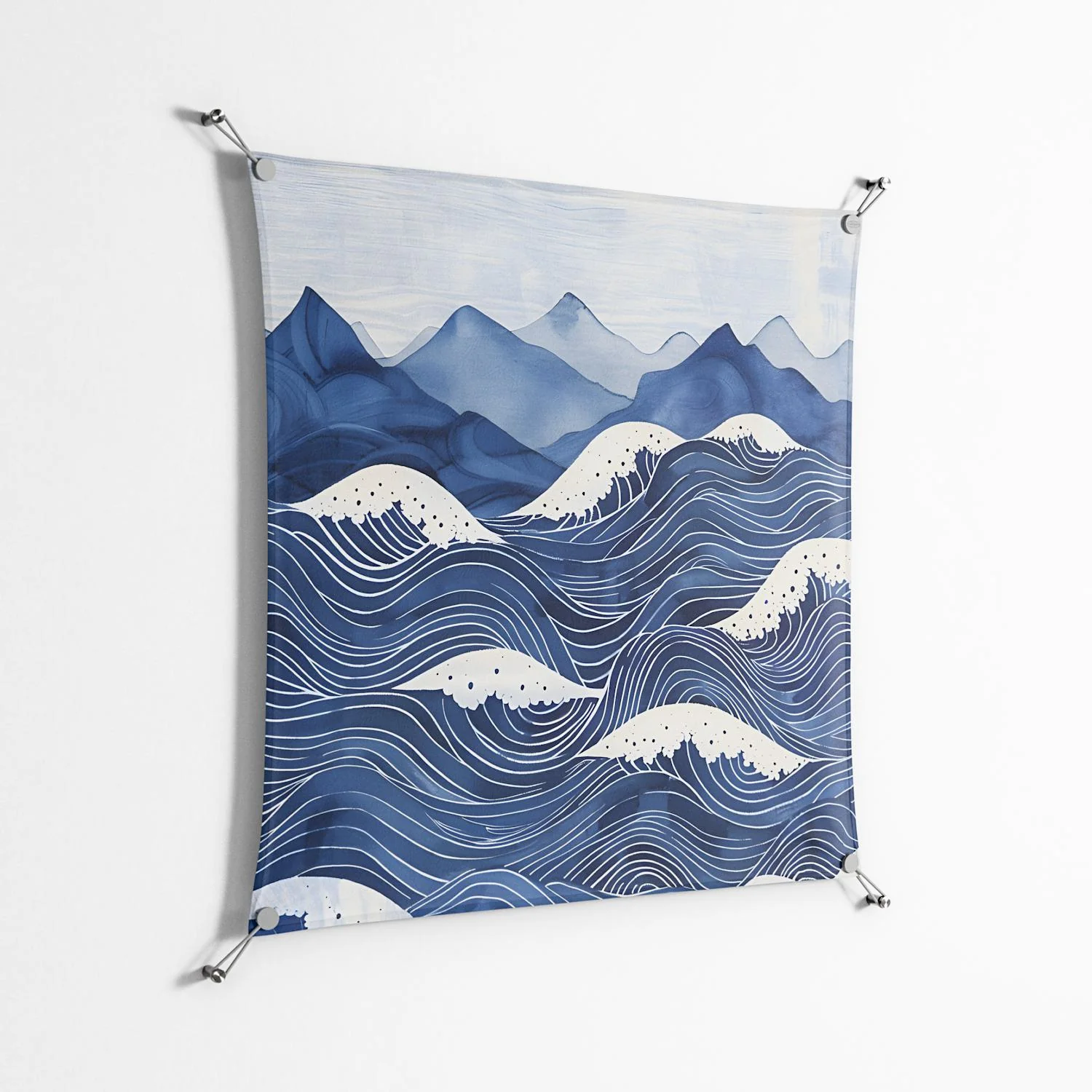 Dalgalar - Work On Wall - Nur Rydberg - Silver - 90 x 90 cm - Image 2