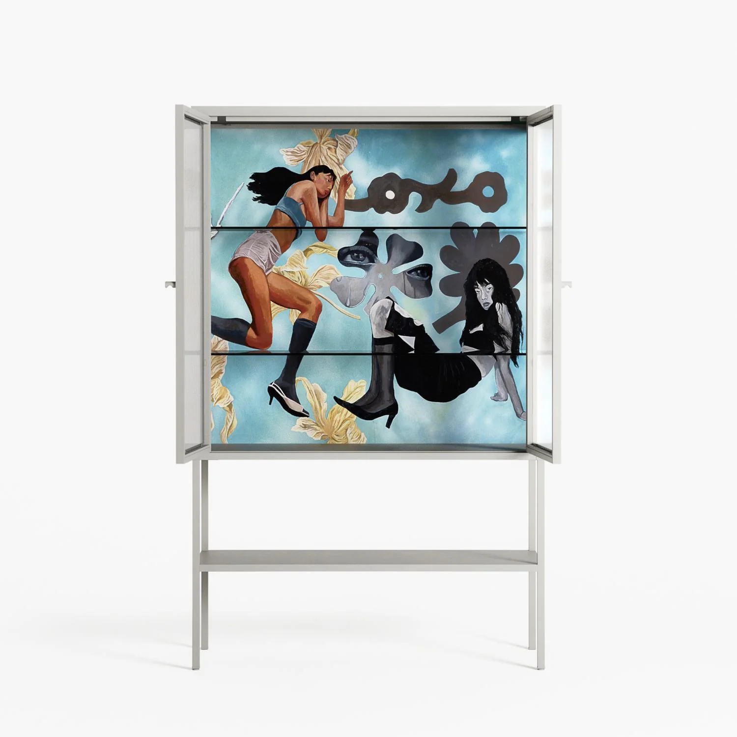 Day Dream - Loft Cabinet - Sophie Goudman-Peachey - Chalk - Reeded glass - Image 3