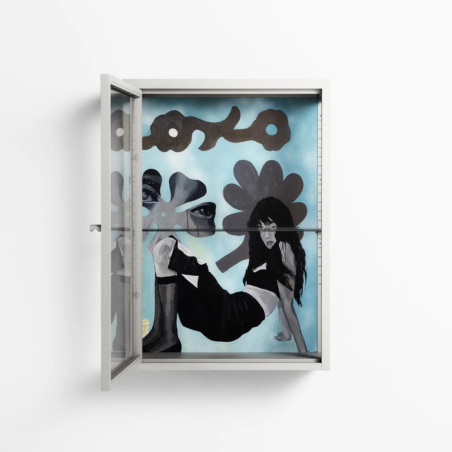 Day Dream - Wall Cabinet - Sophie Goudman-Peachey - Chalk - Clear glass - Image 3