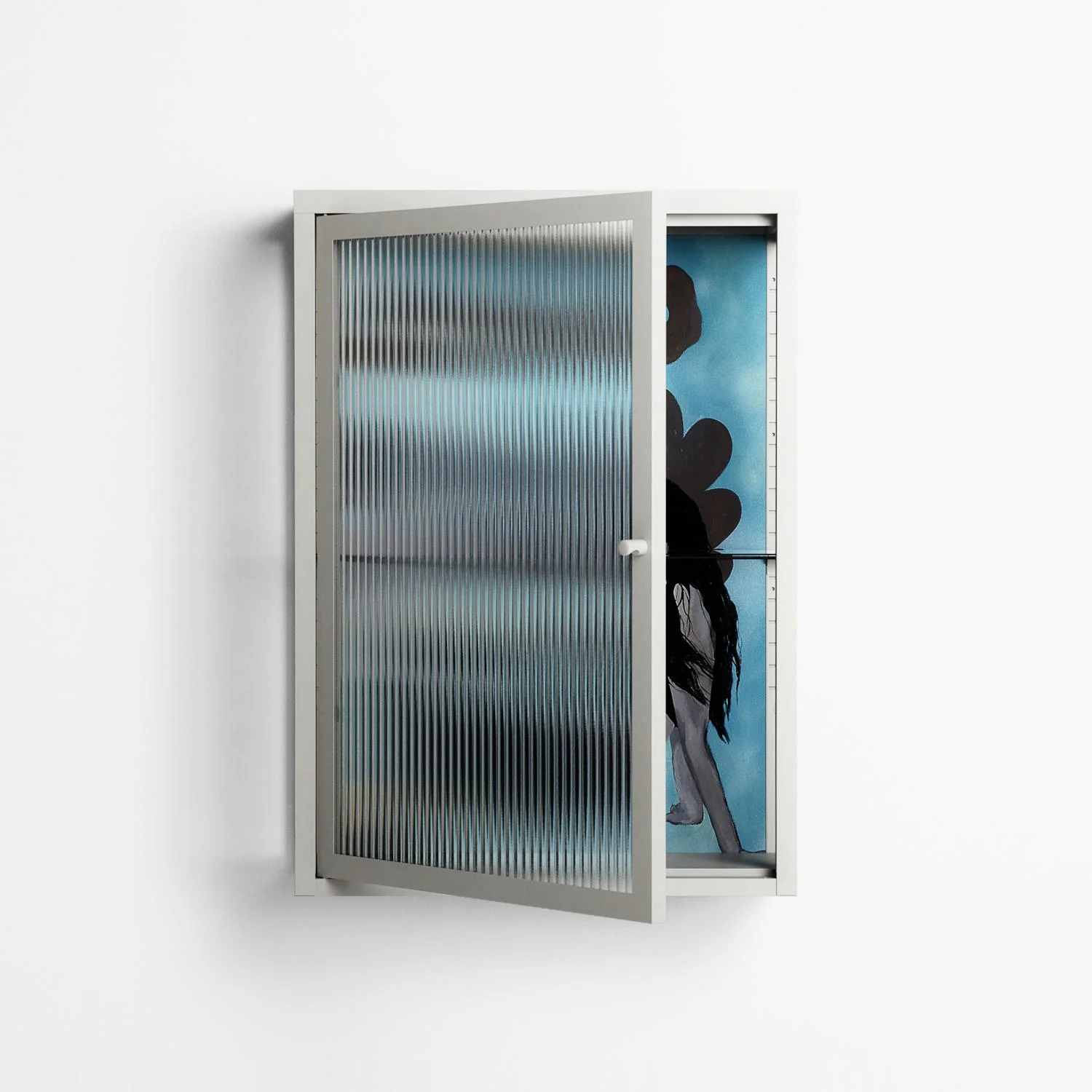 Day Dream - Wall Cabinet - Sophie Goudman-Peachey - Chalk - Reeded glass - Image 2