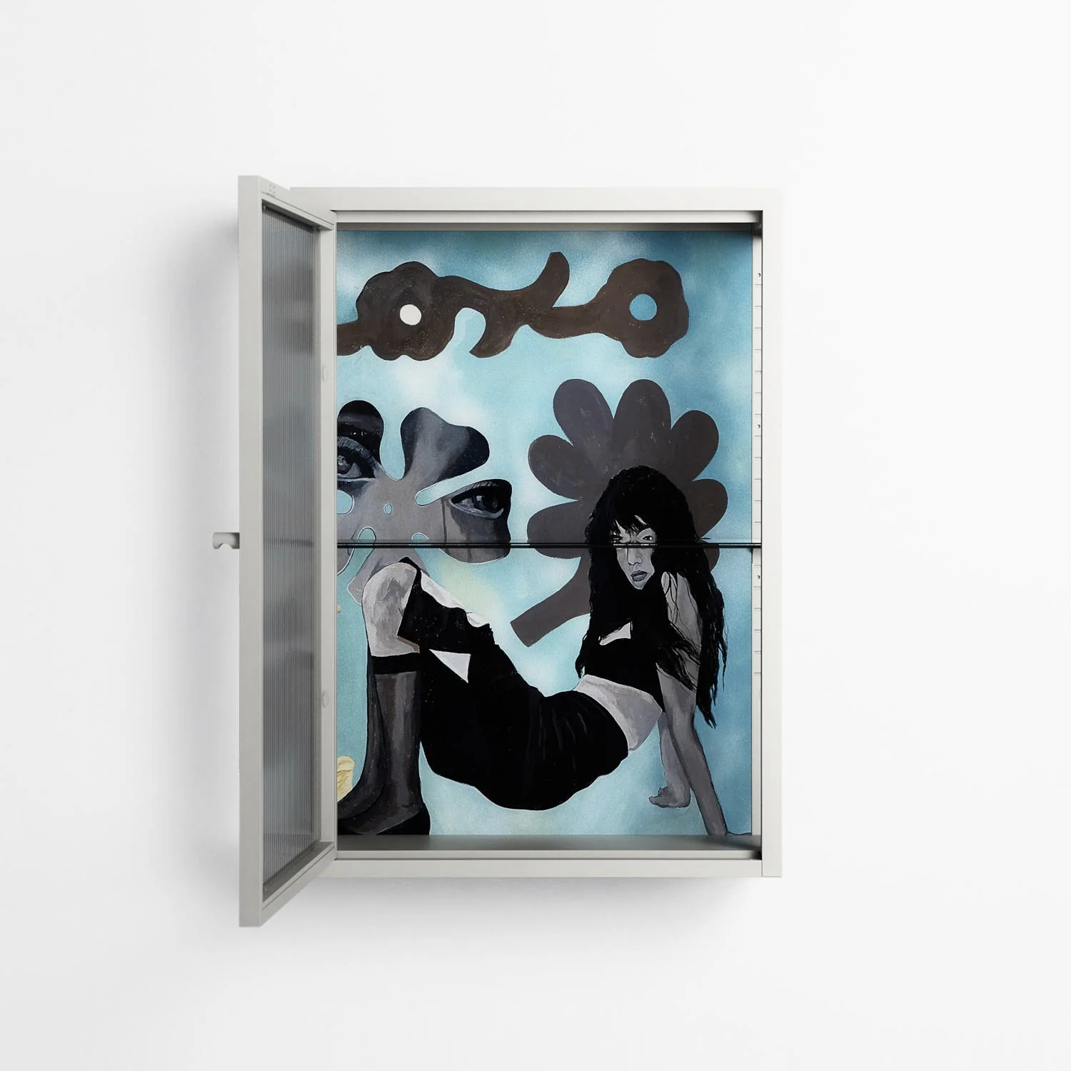 Day Dream - Wall Cabinet - Sophie Goudman-Peachey - Chalk - Reeded glass - Image 3
