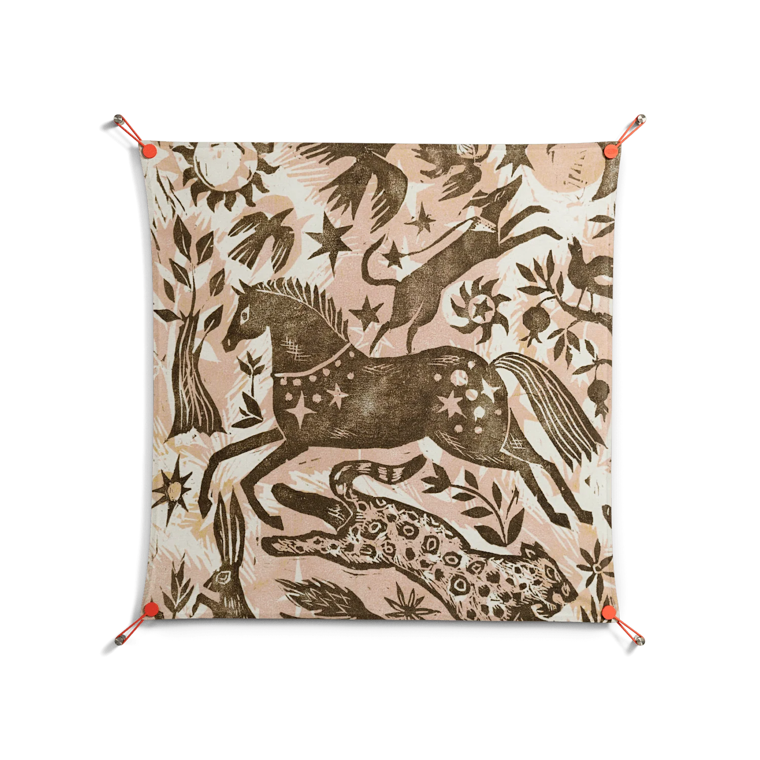 Delight Pink - Work On Wall - Diana Catchpole - Orange - 90 x 90 cm - Image 2