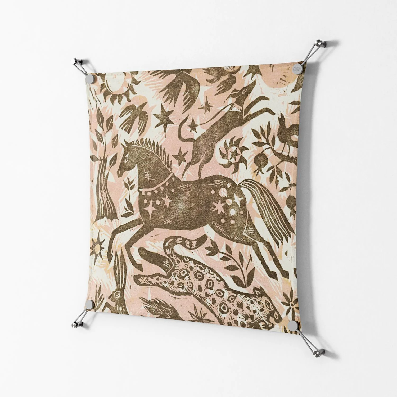Delight Pink - Work On Wall - Diana Catchpole - Silver - 70 x 70 cm