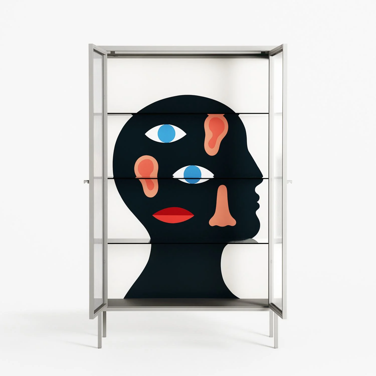 Désordre_Intérieur - Cabinet - David Vanadia - Chalk - Reeded glass - Image 3