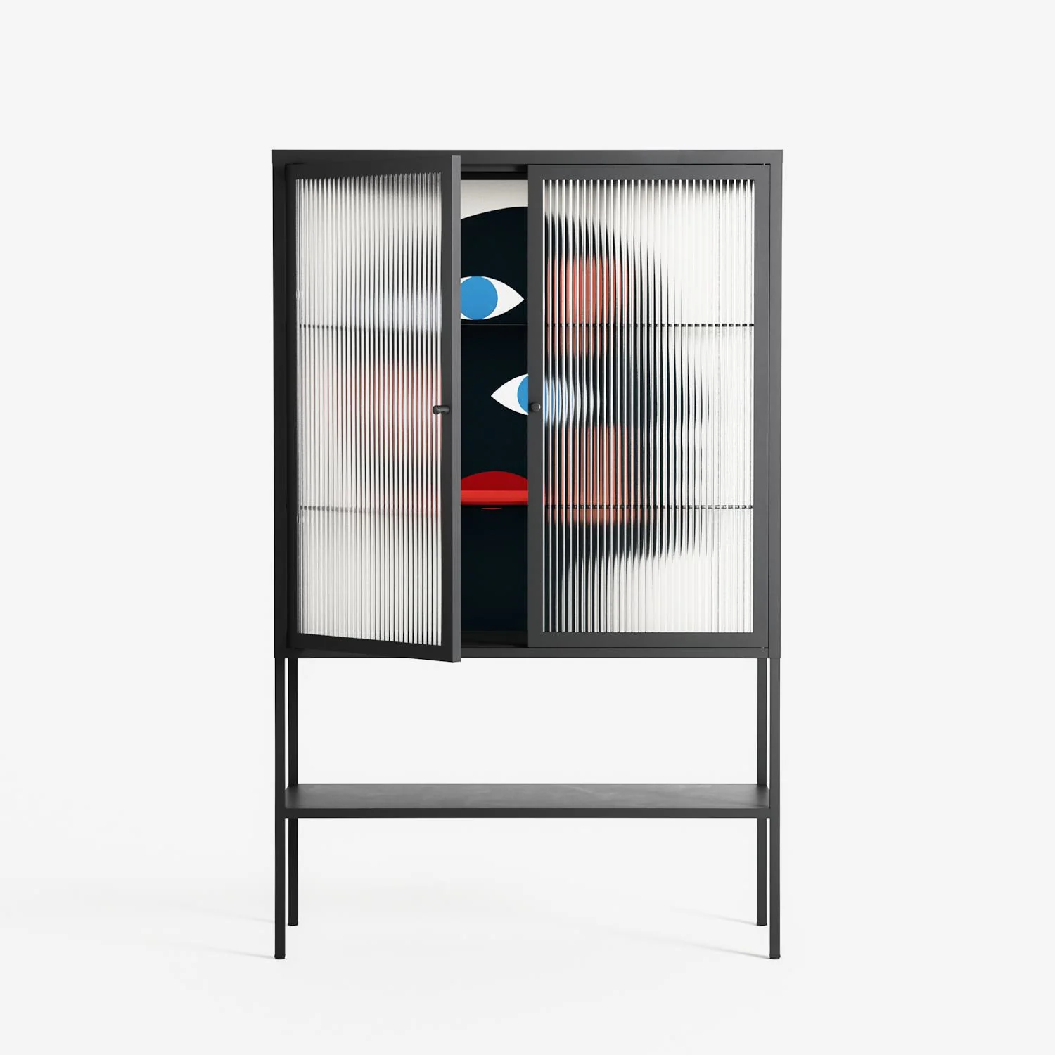 Désordre_Intérieur - Loft Cabinet - David Vanadia - Antracite - Reeded glass - Image 2