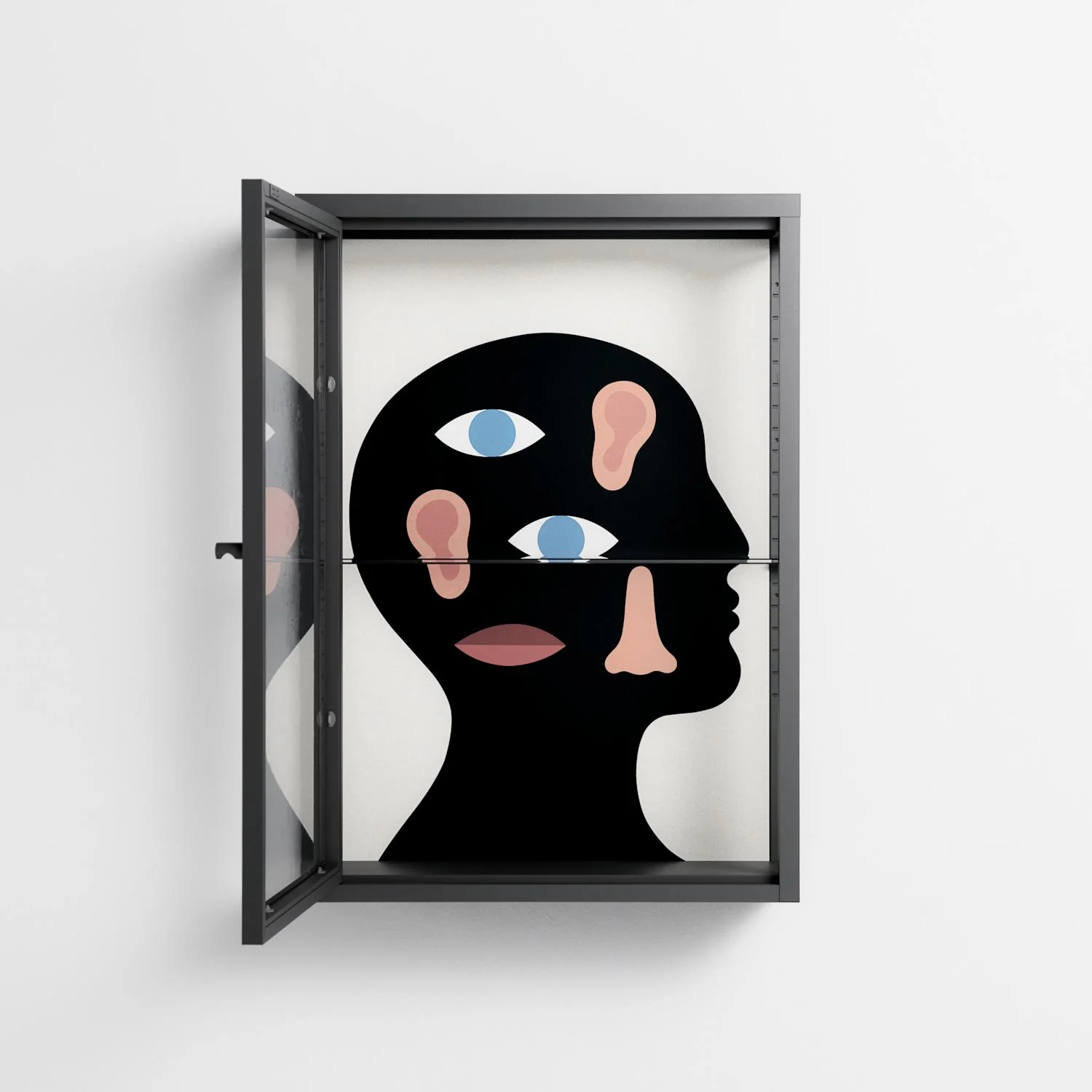 Désordre_Intérieur - Wall Cabinet - David Vanadia - Antracite - Clear glass - Image 3