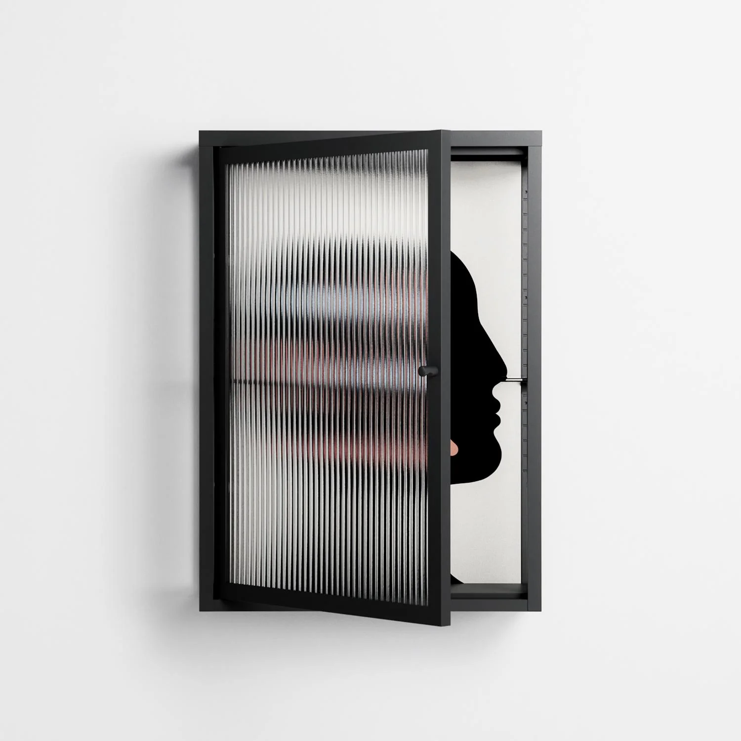 Désordre_Intérieur - Wall Cabinet - David Vanadia - Antracite - Reeded glass - Image 2