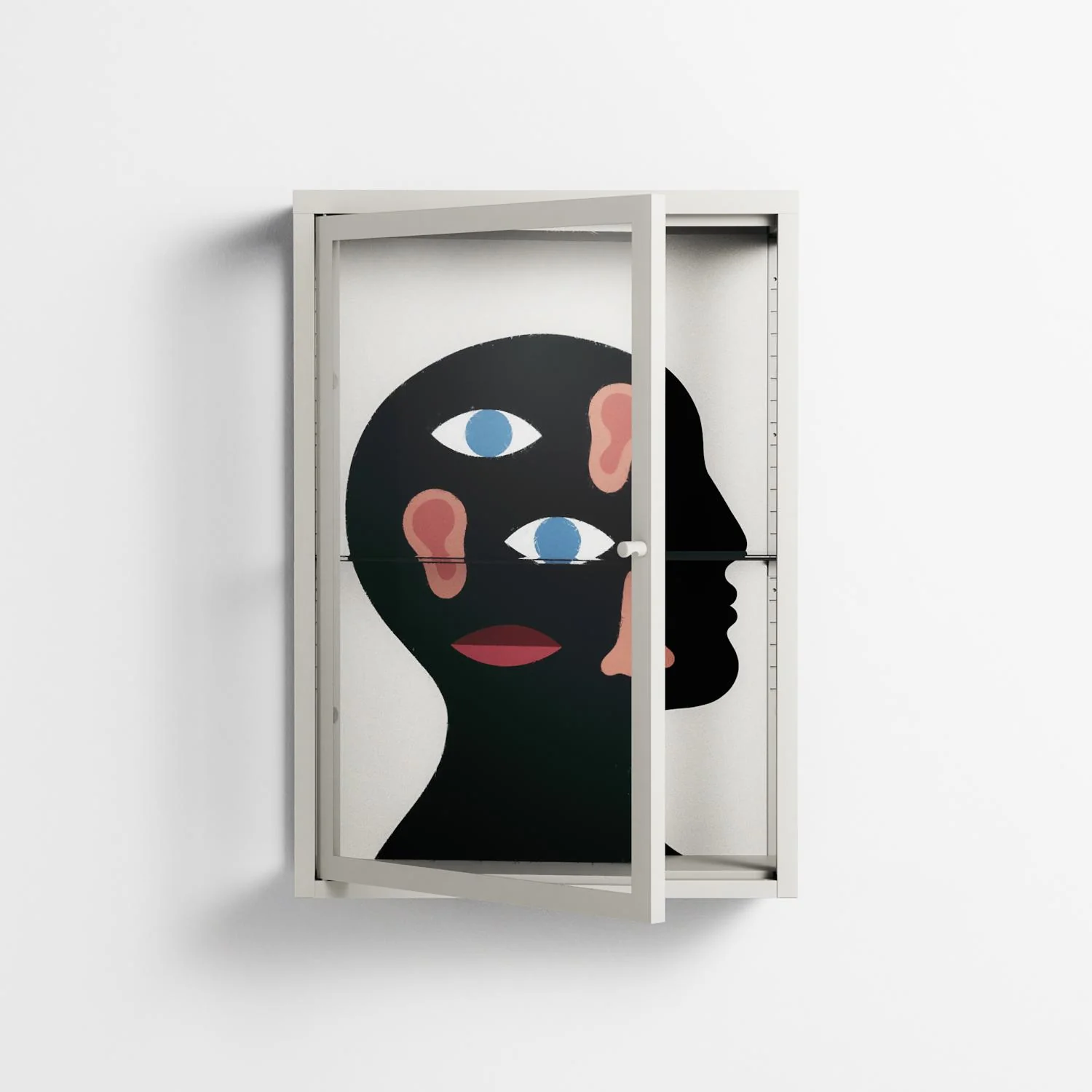 Désordre_Intérieur - Wall Cabinet - David Vanadia - Chalk - Clear glass - Image 2