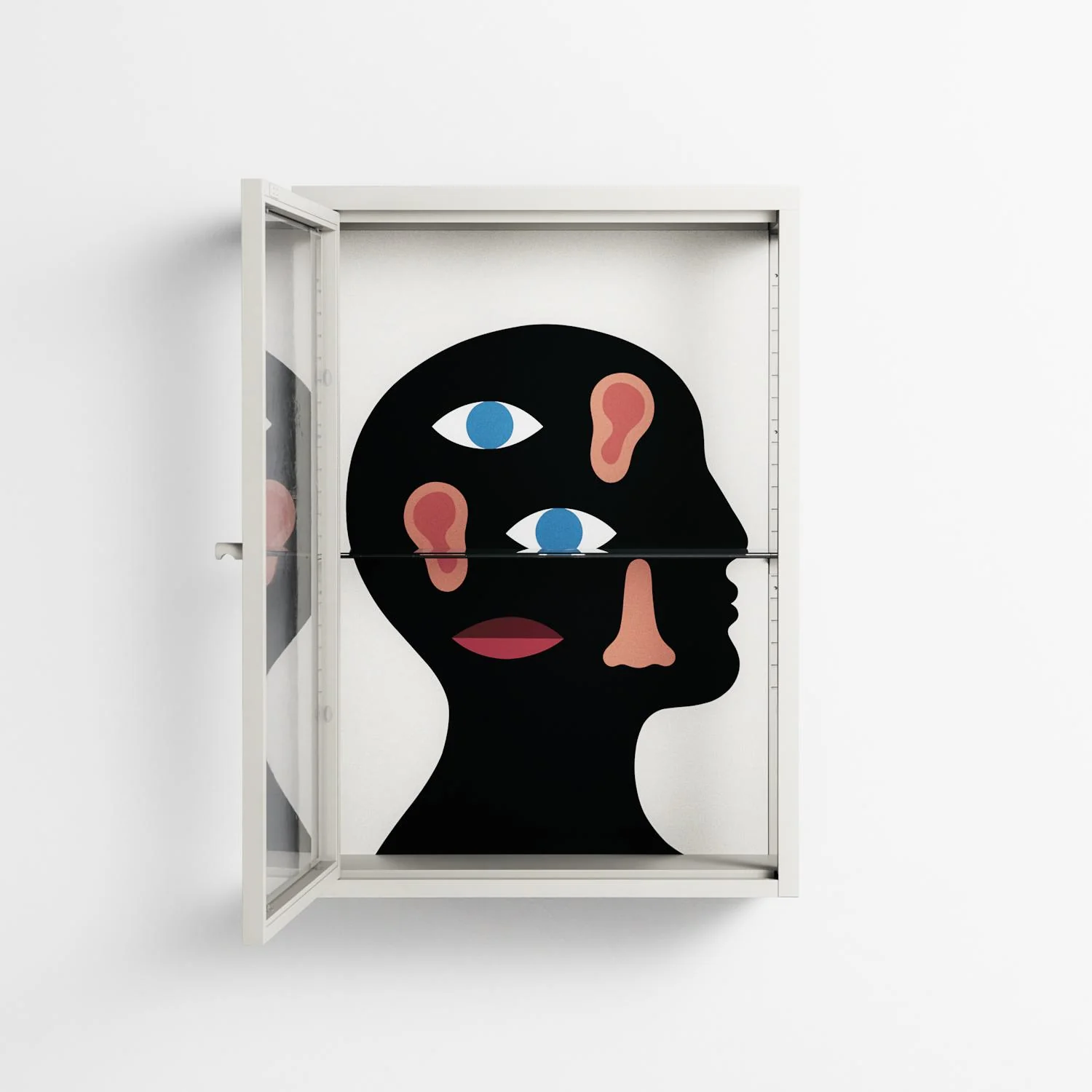 Désordre_Intérieur - Wall Cabinet - David Vanadia - Chalk - Clear glass - Image 3