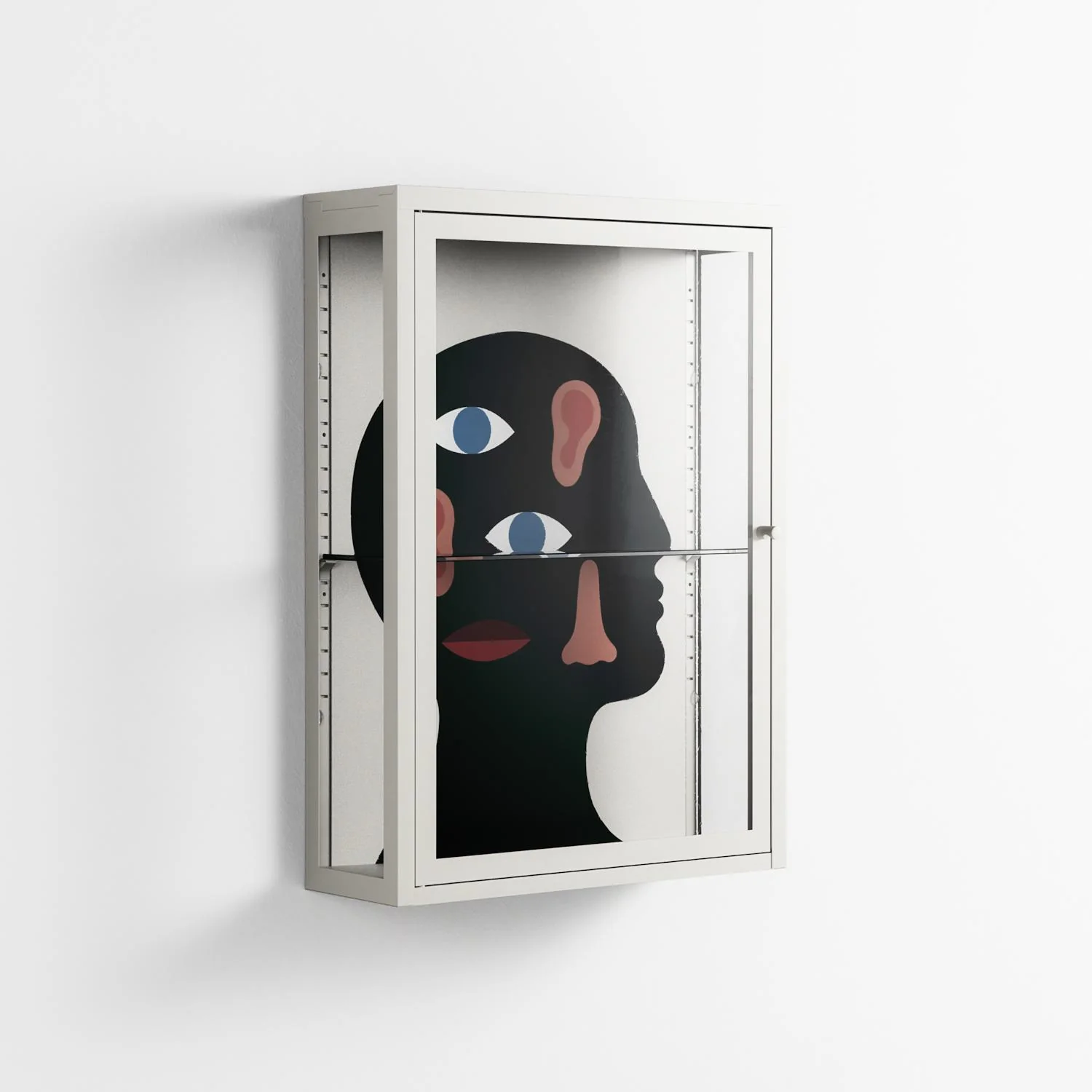 Désordre_Intérieur - Wall Cabinet - David Vanadia - Chalk - Clear glass - Image 4