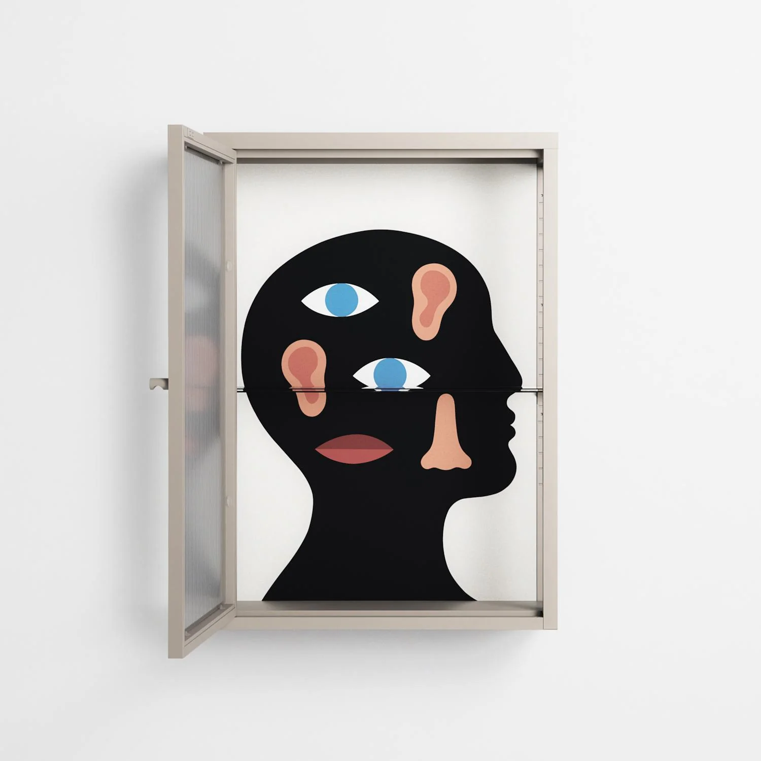 Désordre_Intérieur - Wall Cabinet - David Vanadia - Pebble - Reeded glass - Image 3