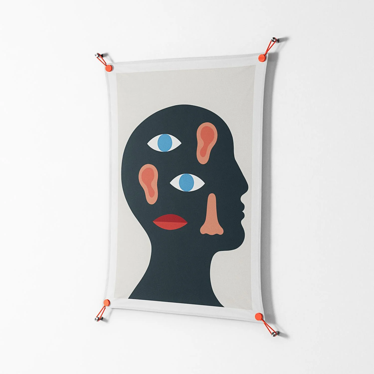 Désordre_Intérieur - Work On Wall - David Vanadia - Orange - 70 x 100 cm - Image 2