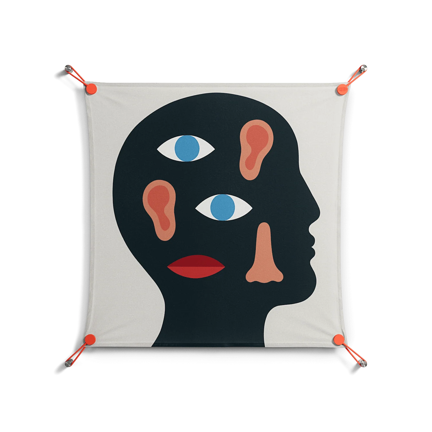 Désordre_Intérieur - Work On Wall - David Vanadia - Orange - 70 x 70 cm