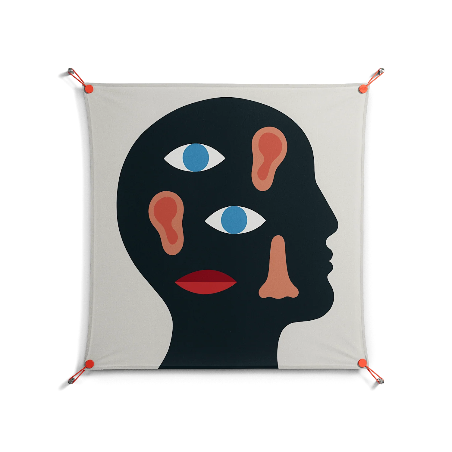 Désordre_Intérieur - Work On Wall - David Vanadia - Orange - 90 x 90 cm