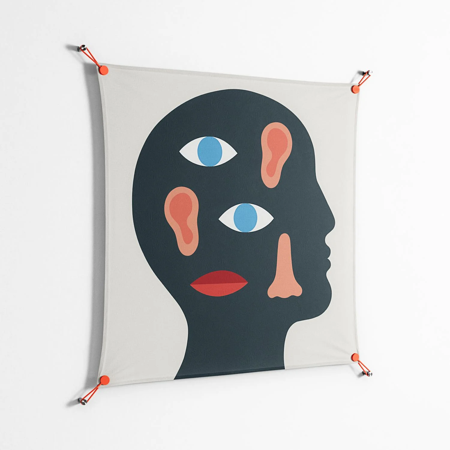 Désordre_Intérieur - Work On Wall - David Vanadia - Orange - 90 x 90 cm - Image 2